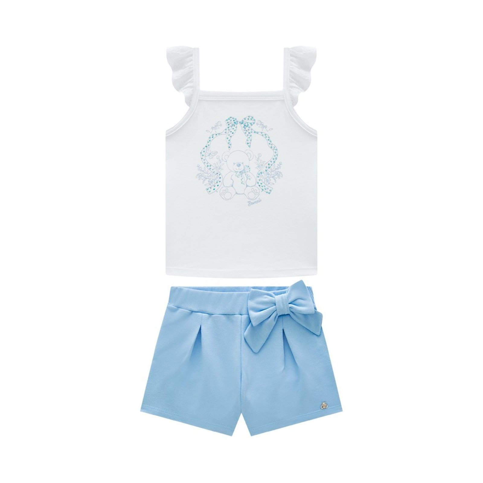 Infantil - Conjunto Feminino Regata e Short em Moletinho