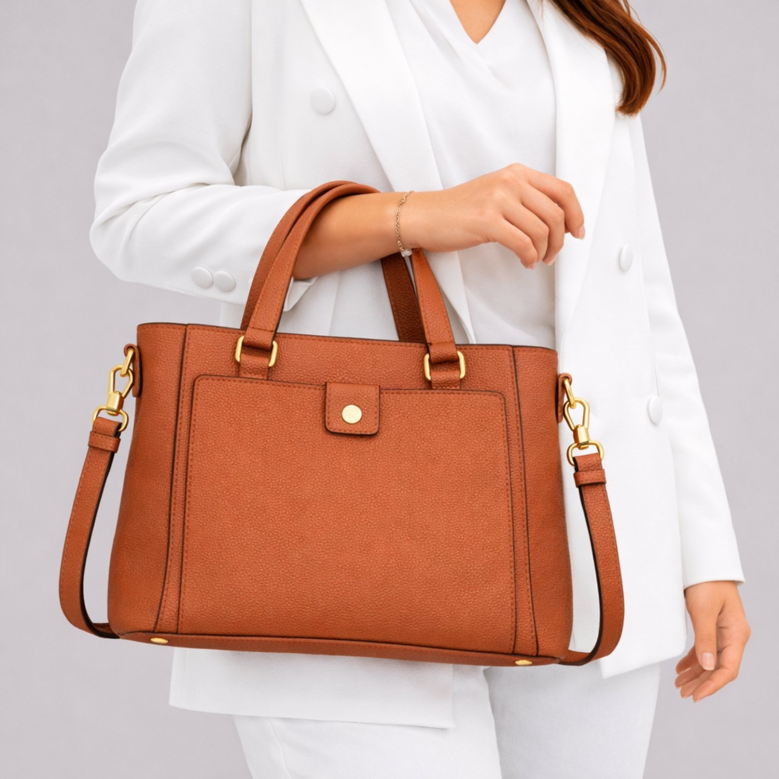 Bolsa Feminina De Ombro Casual Elegante Grande Baú com Alça Transversal Tiracolo
