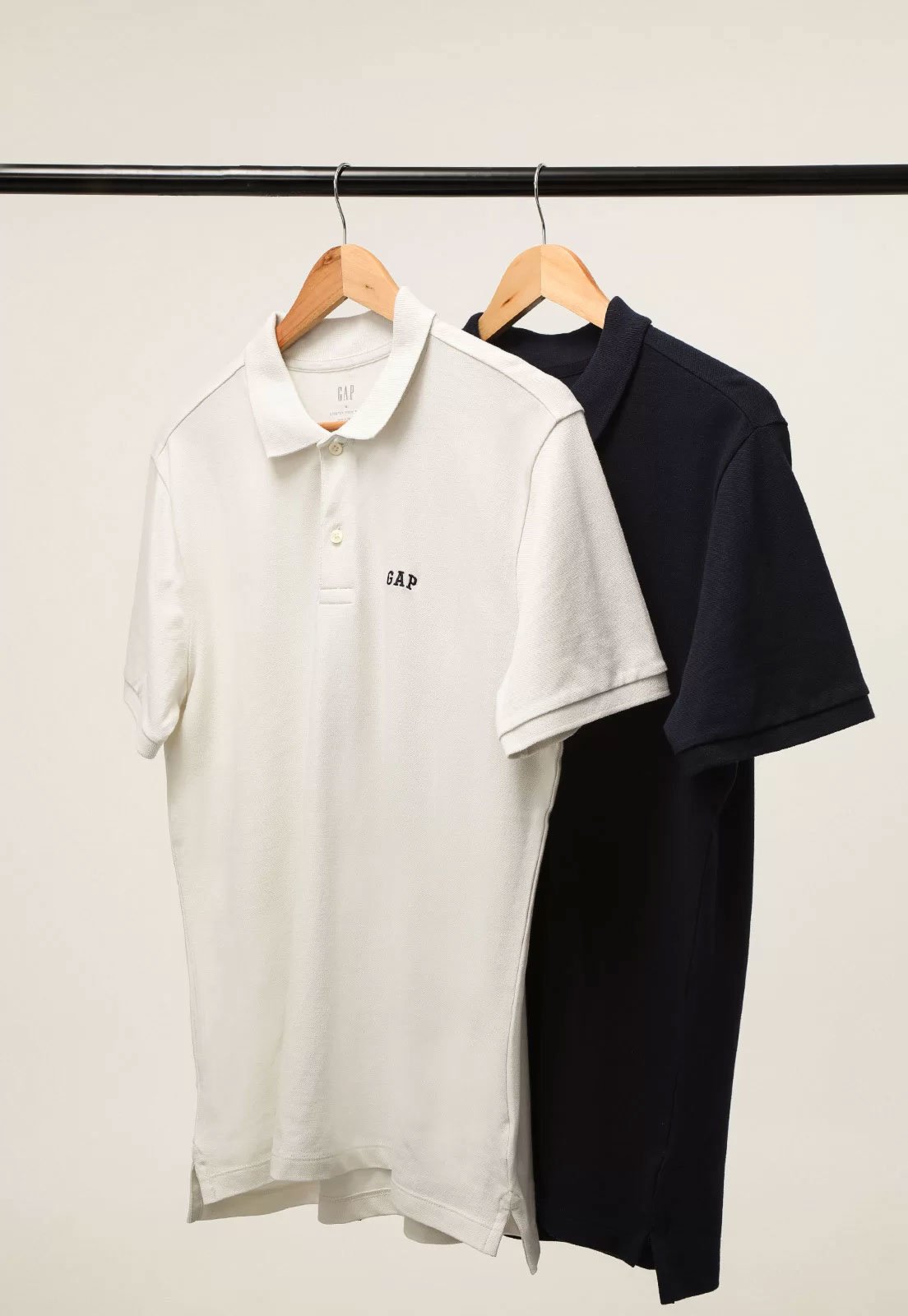 Kit 2pçs Camisa Polo GAP Logo Bordado Branca