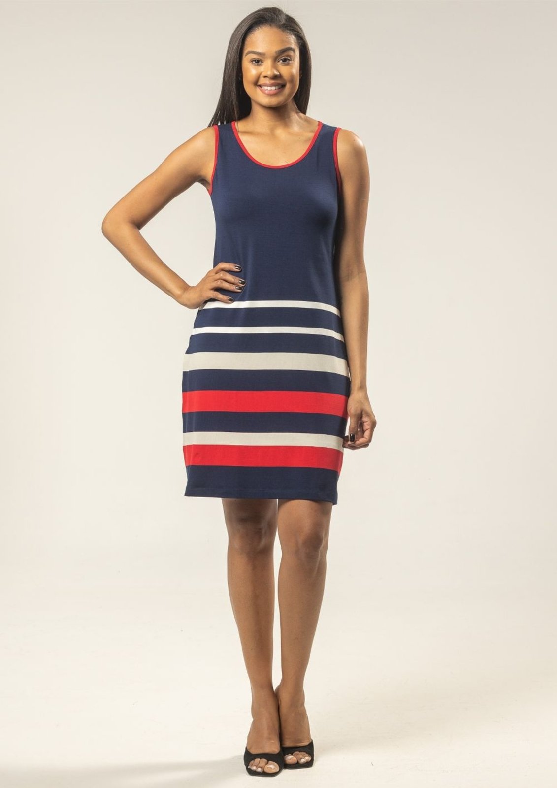 Vestido Pau a Pique Listrado Vermelho VERMELHO – XL Pau a Pique