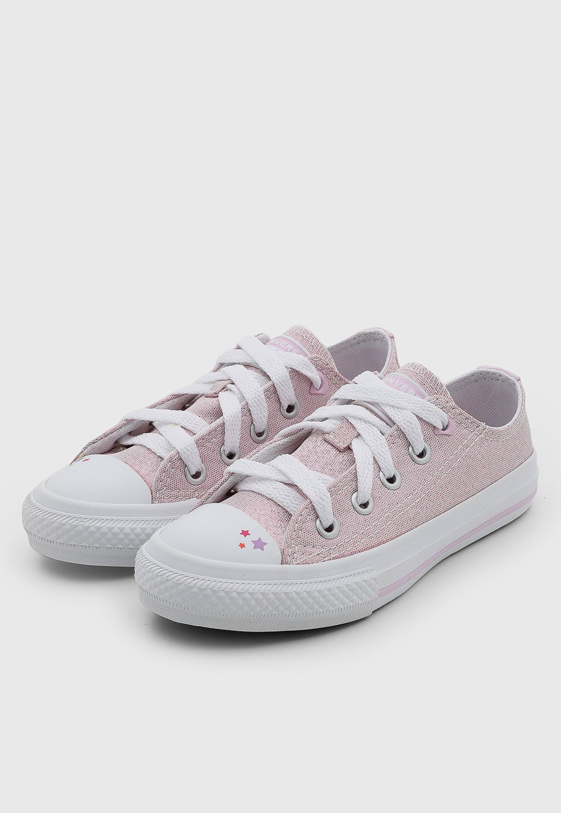 Infantil - Tênis Feminino Converse Cano Baixo Têxtil Rosa