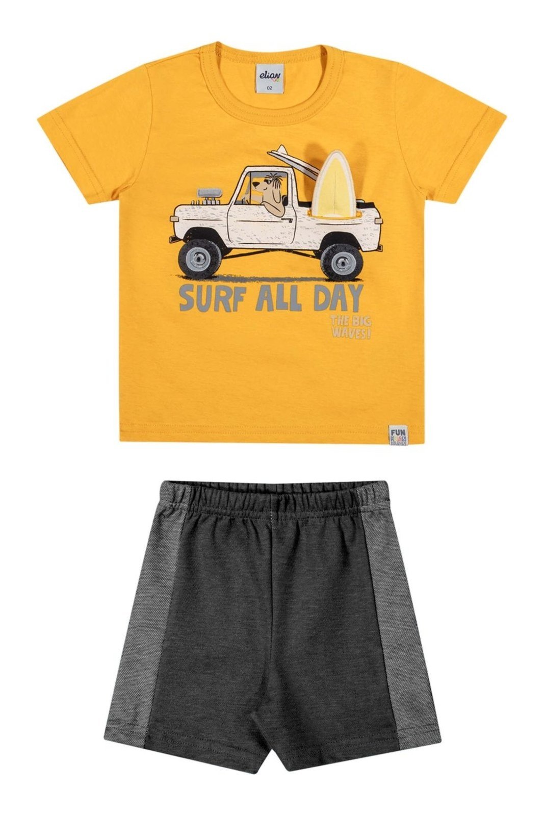 Vista 2 Infantil - Conjunto Menino interativo Surf Elian bege Elian bege