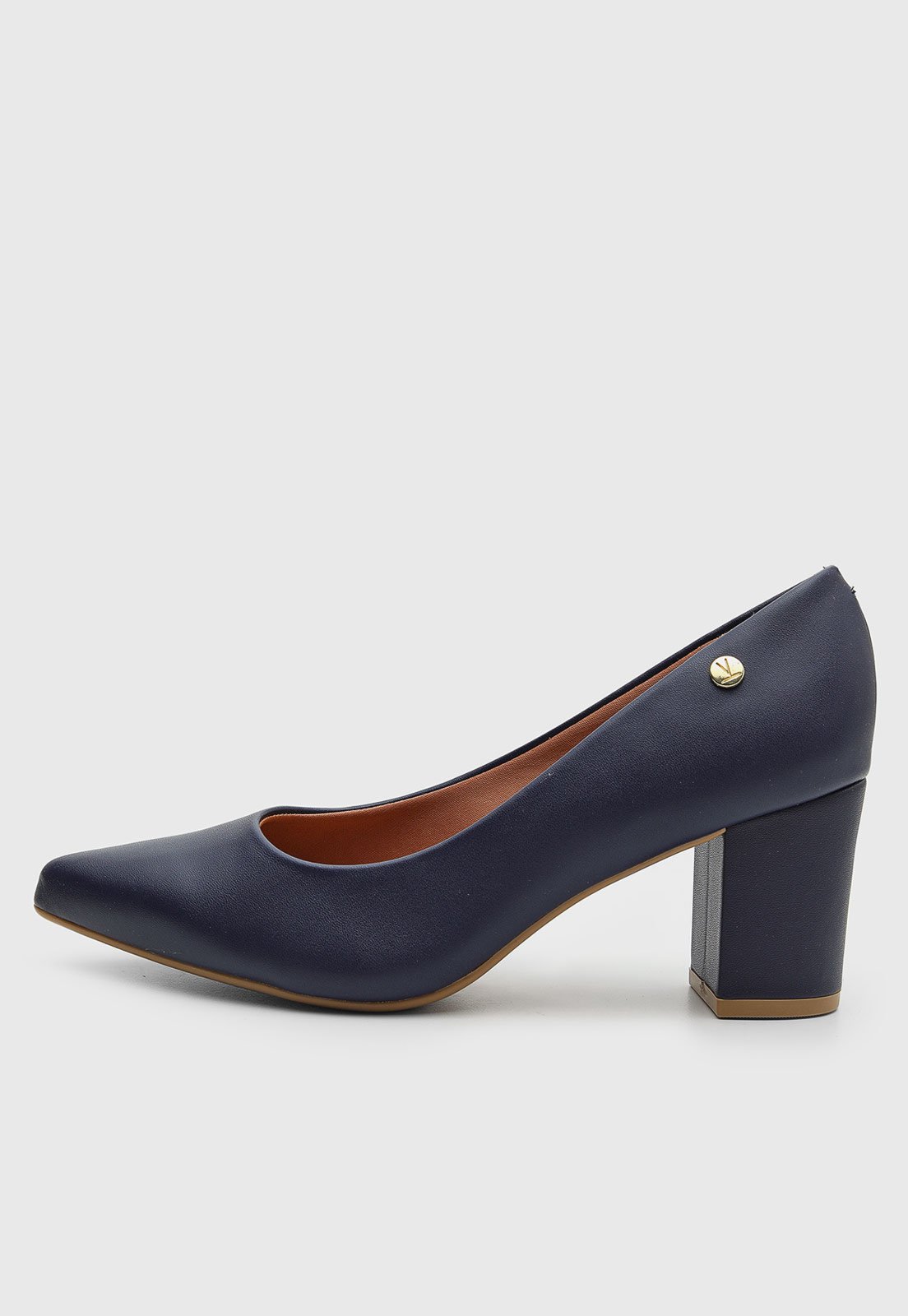 Scarpin Feminino Vizzano Bico Fino Salto Médio Azul Marinho