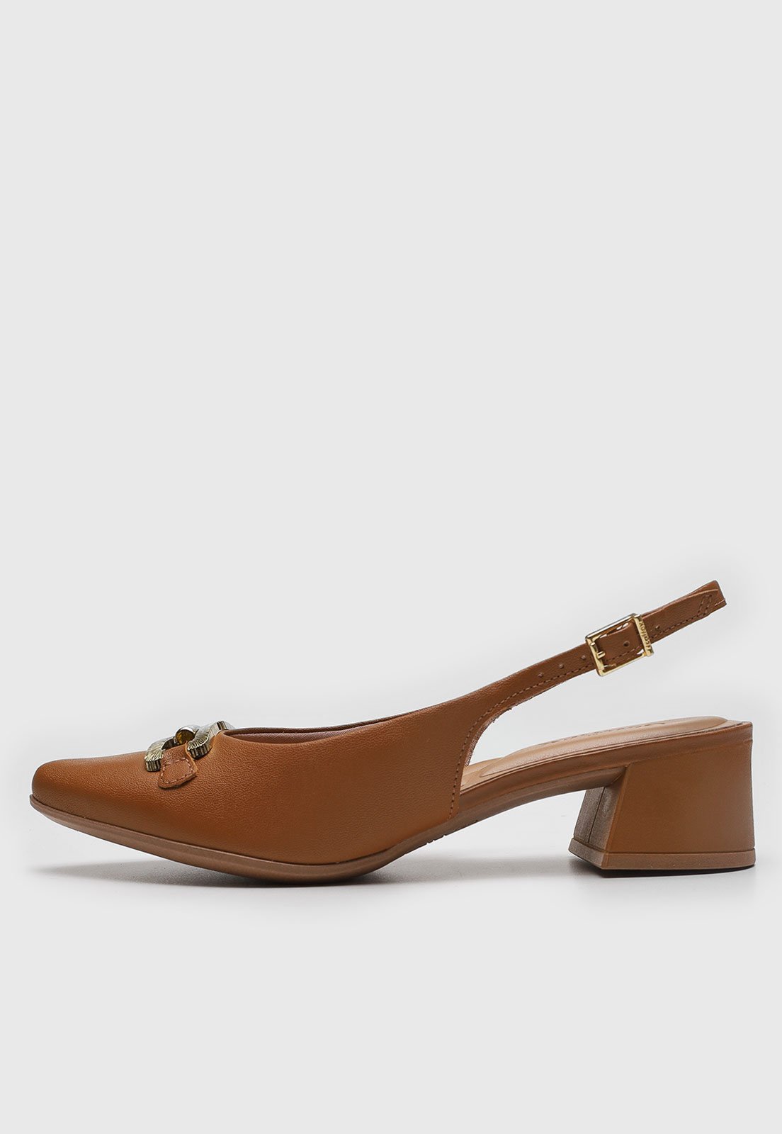 Scarpin Slingback Usaflex Bridão Caramelo