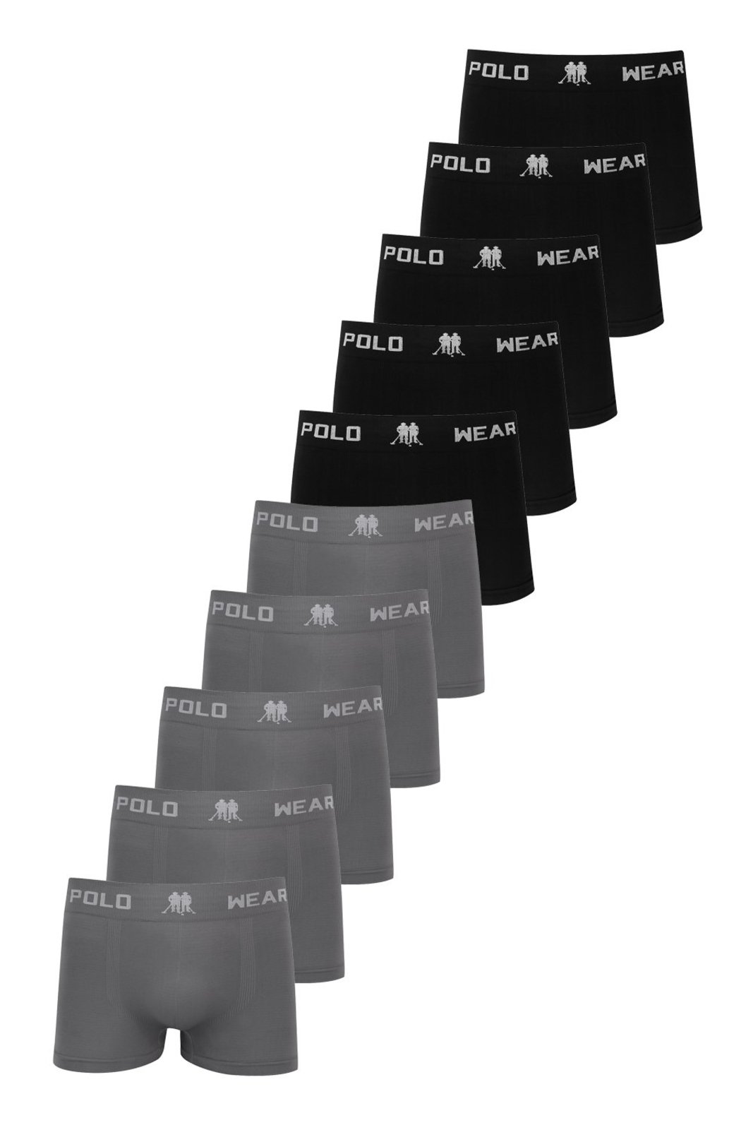 Kit 10 Cuecas Boxer Elástico Com Logo Polo Wear Sortido