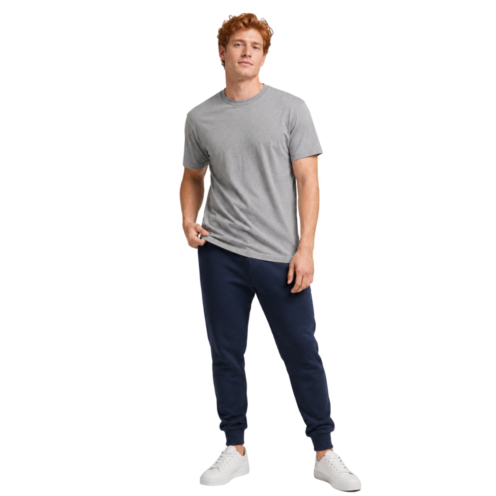 Camiseta Básica Masculina Casual Slim Fitness - Cinza