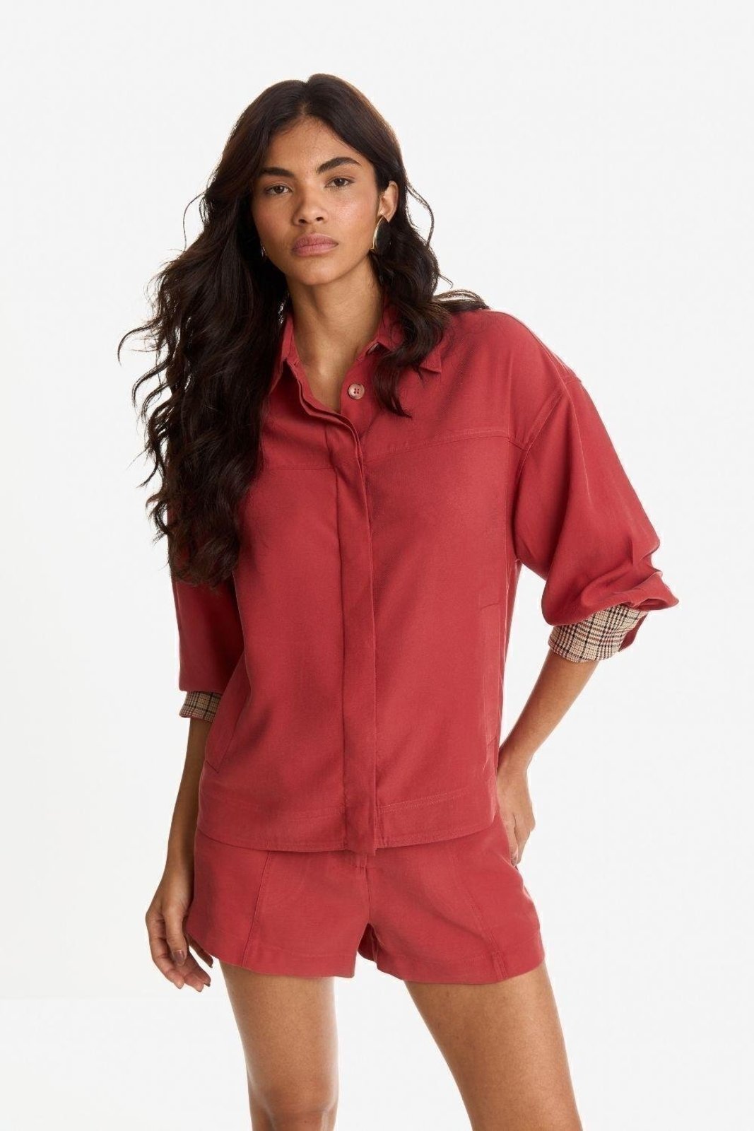 Short Alfaiataria Carlota Costa Vermelho