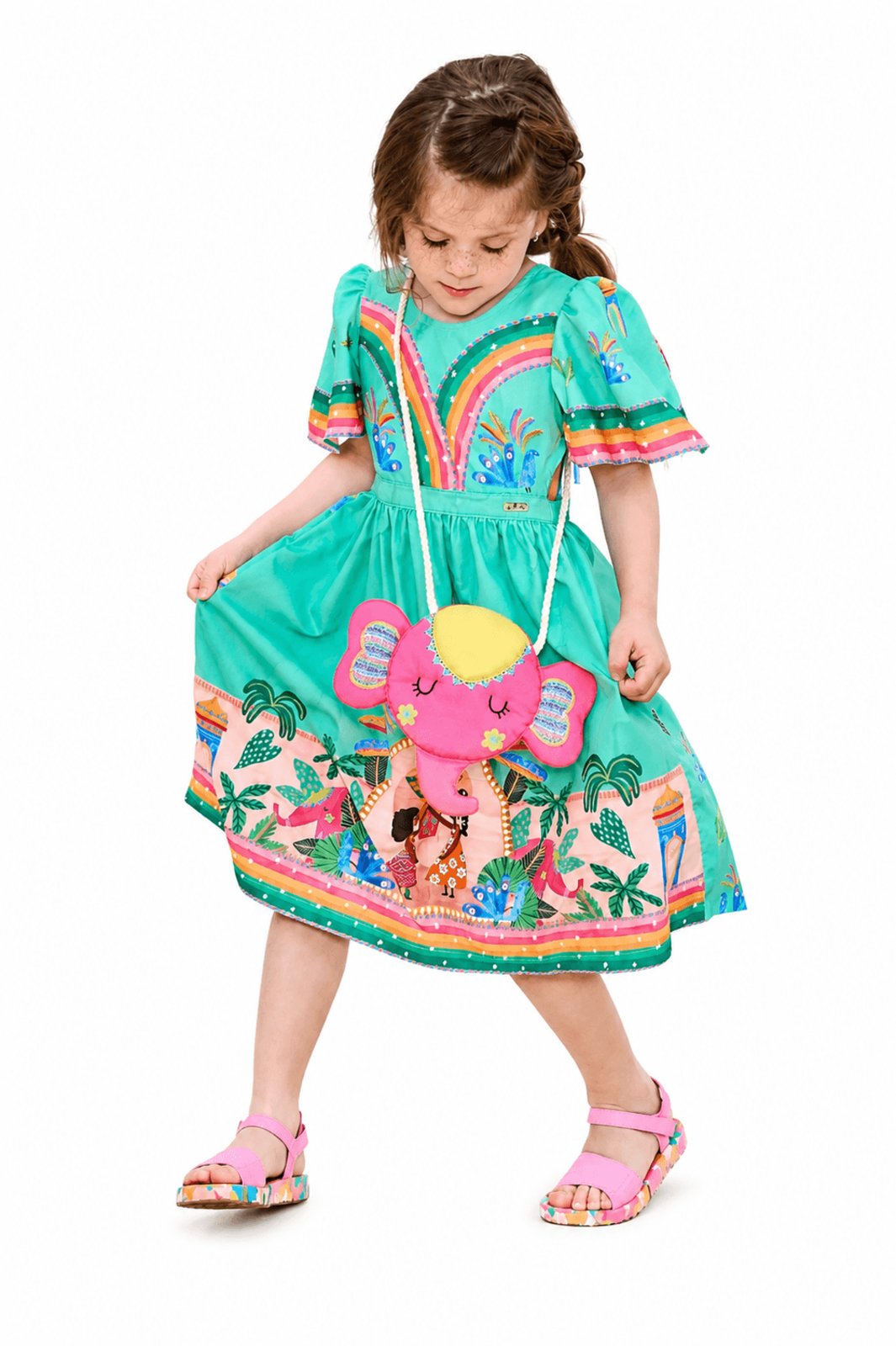 Infantil - Vestido Castelo das Índias Alphabeto Verde