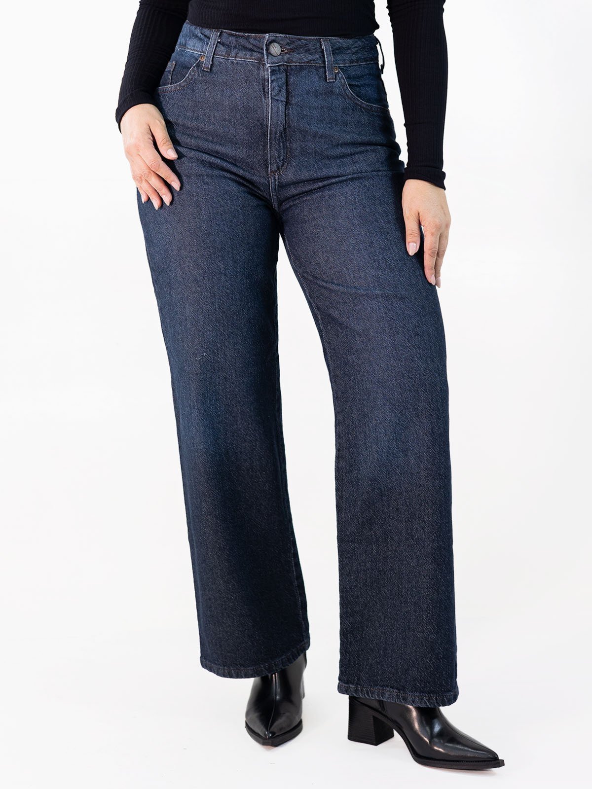 Calça Feminina Wide Leg Petit Jeans Noite Alta Anticorpus