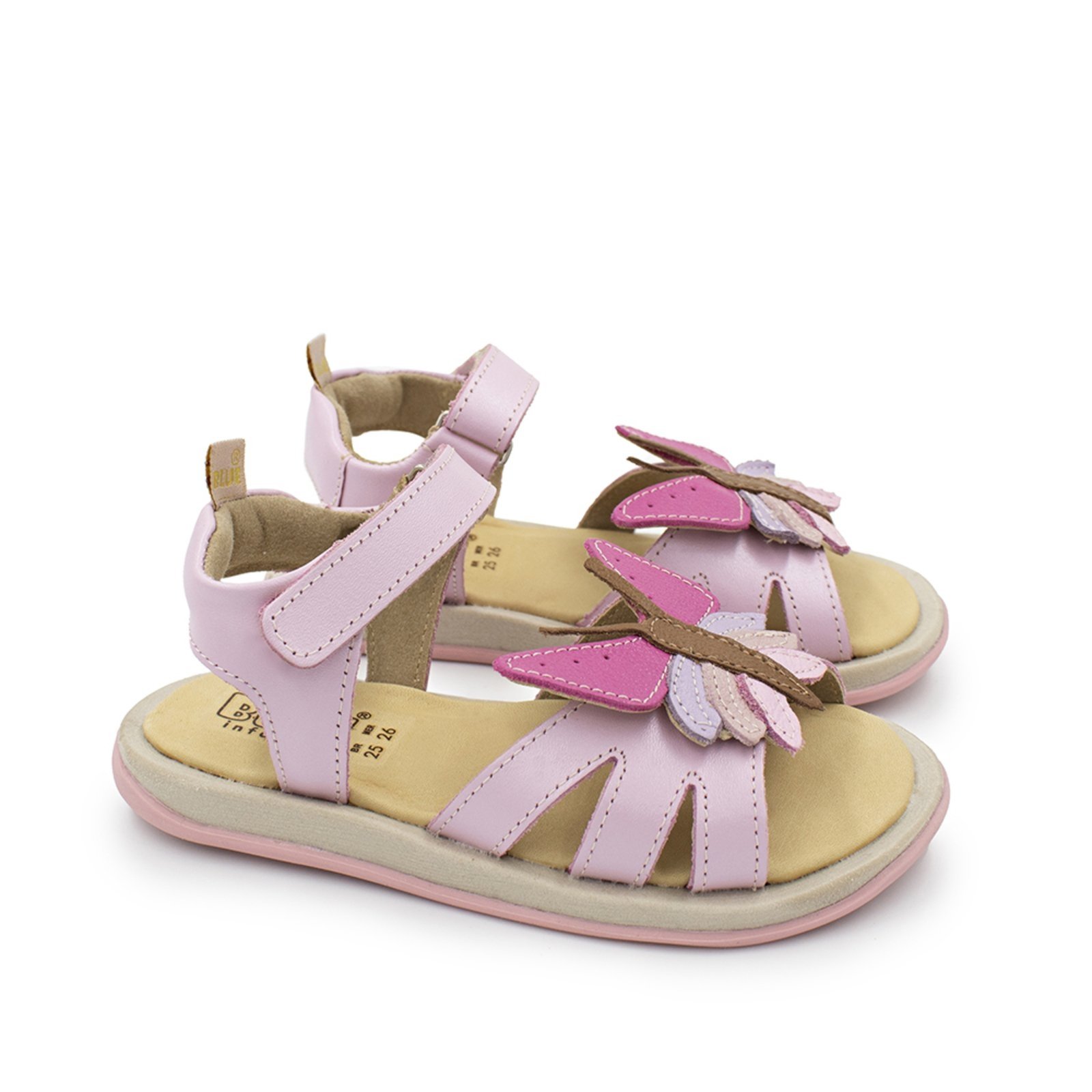 Vista 2 Infantil - Sandalia Menina Blue Safira Couro Rosa Blue Infantis rosa blue