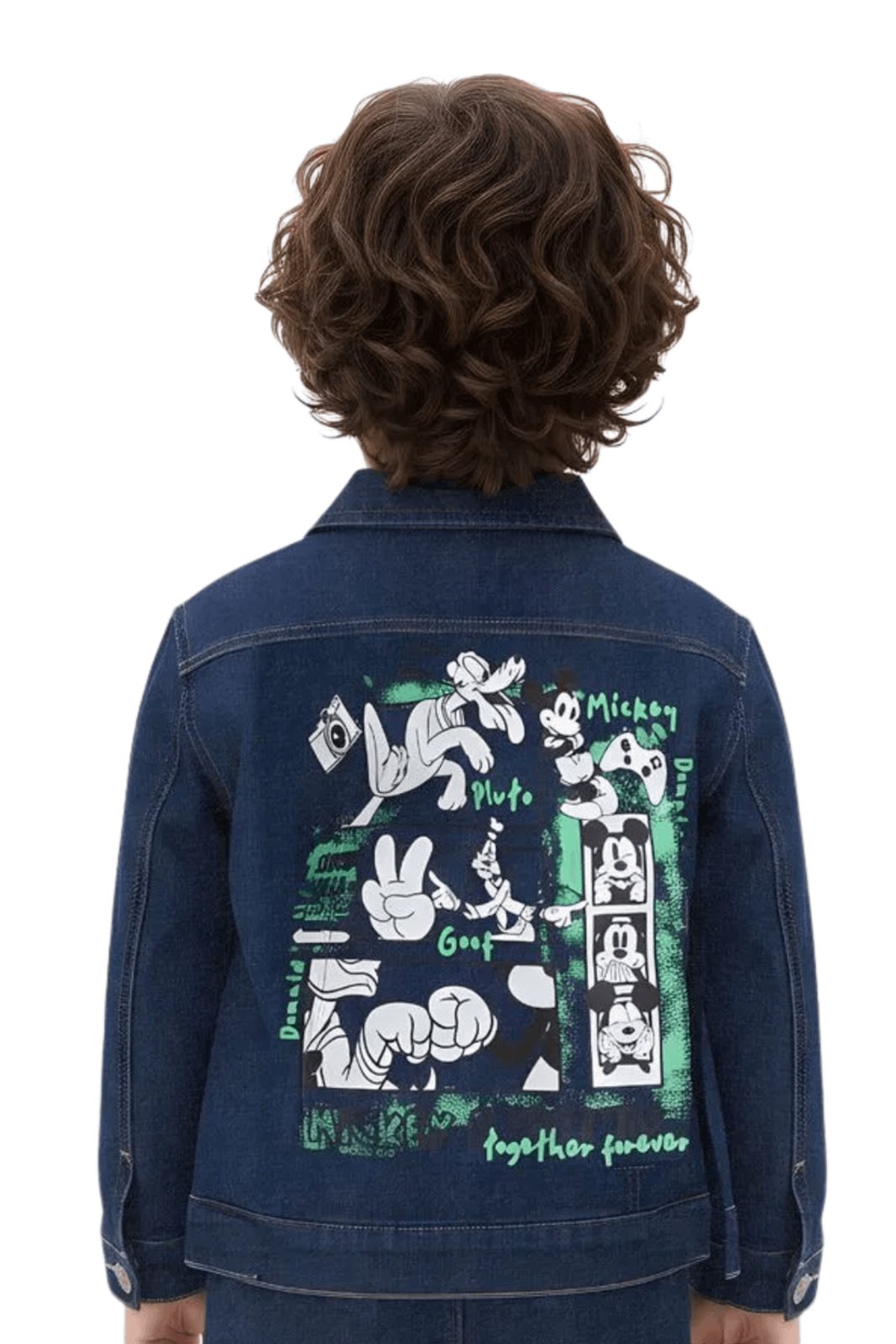 Infantil - Jaqueta Jeans Mickey e Seus Amigos Disney Divertido Azul