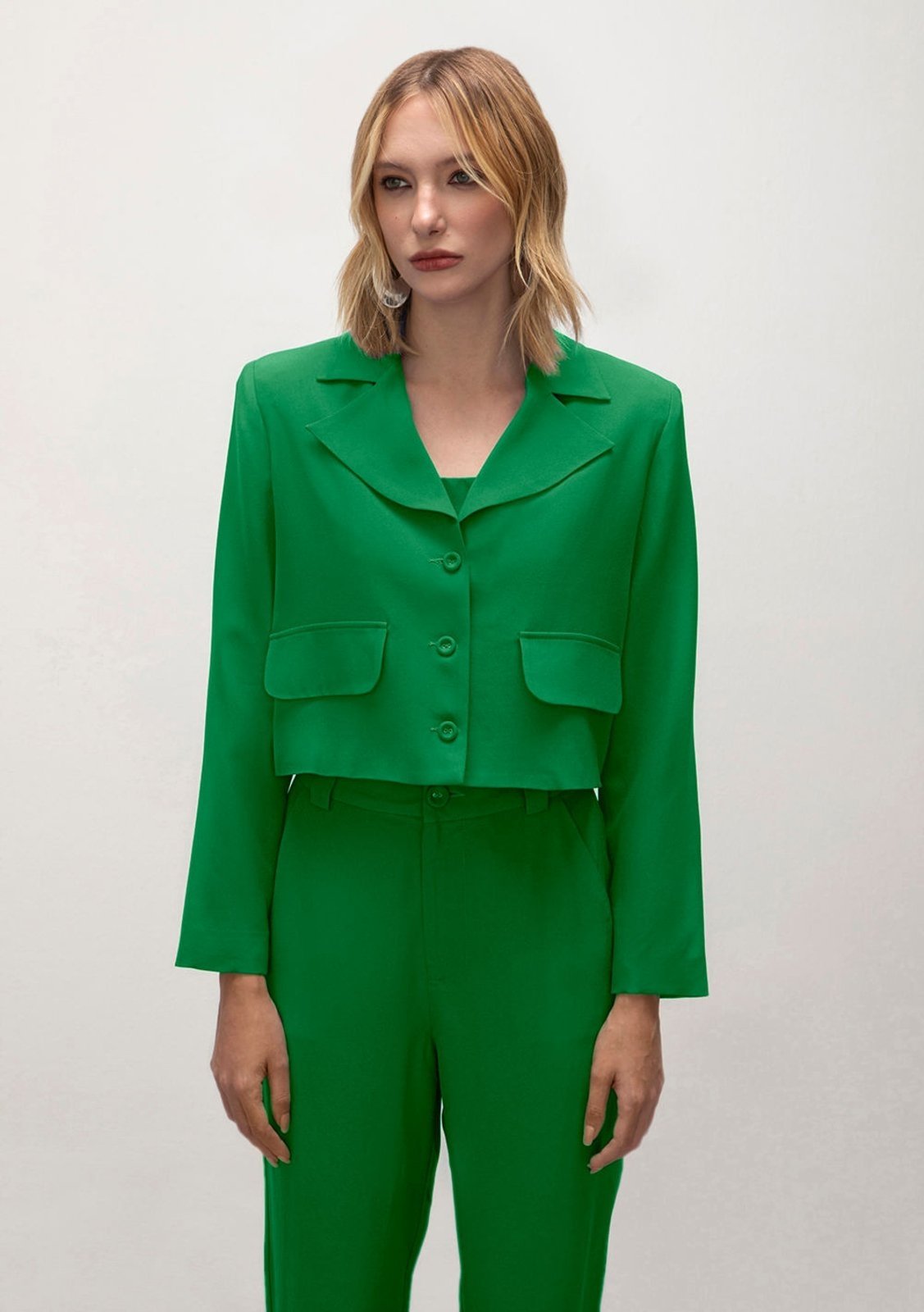 Vista 3 Blazer Iódice Com Lapela Com Botões azul IÓDICE azul