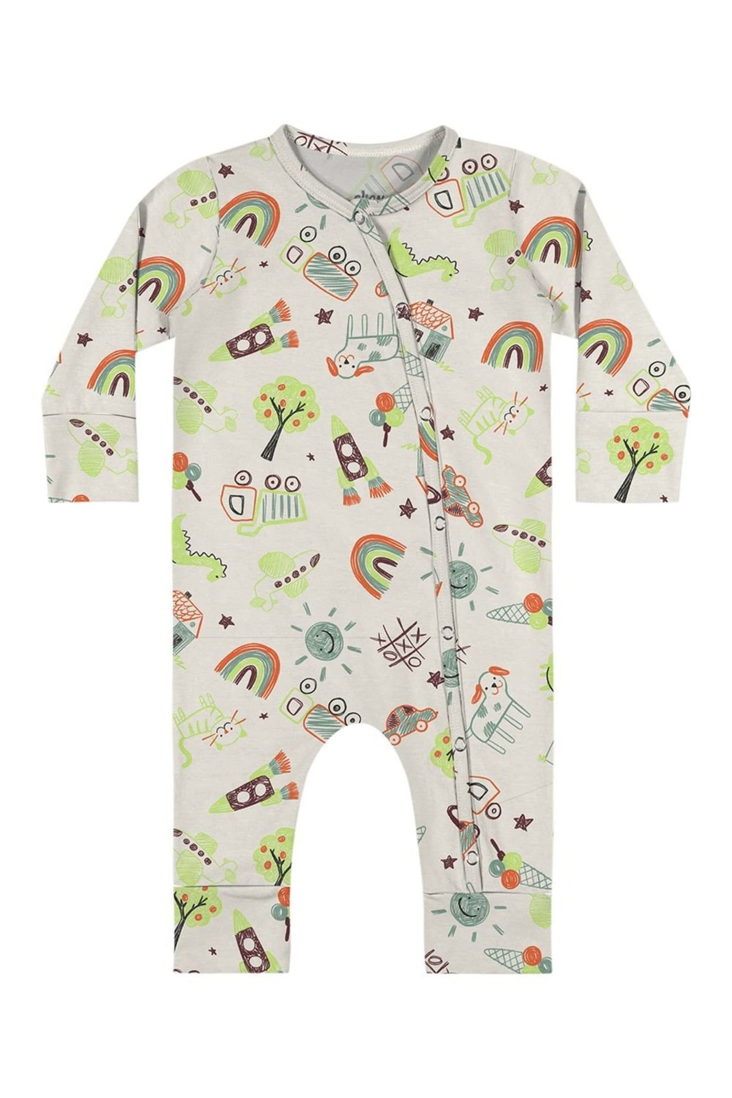 Vista 2 Infantil - Macacão Unissex Com Botões Elian verde Elian verde