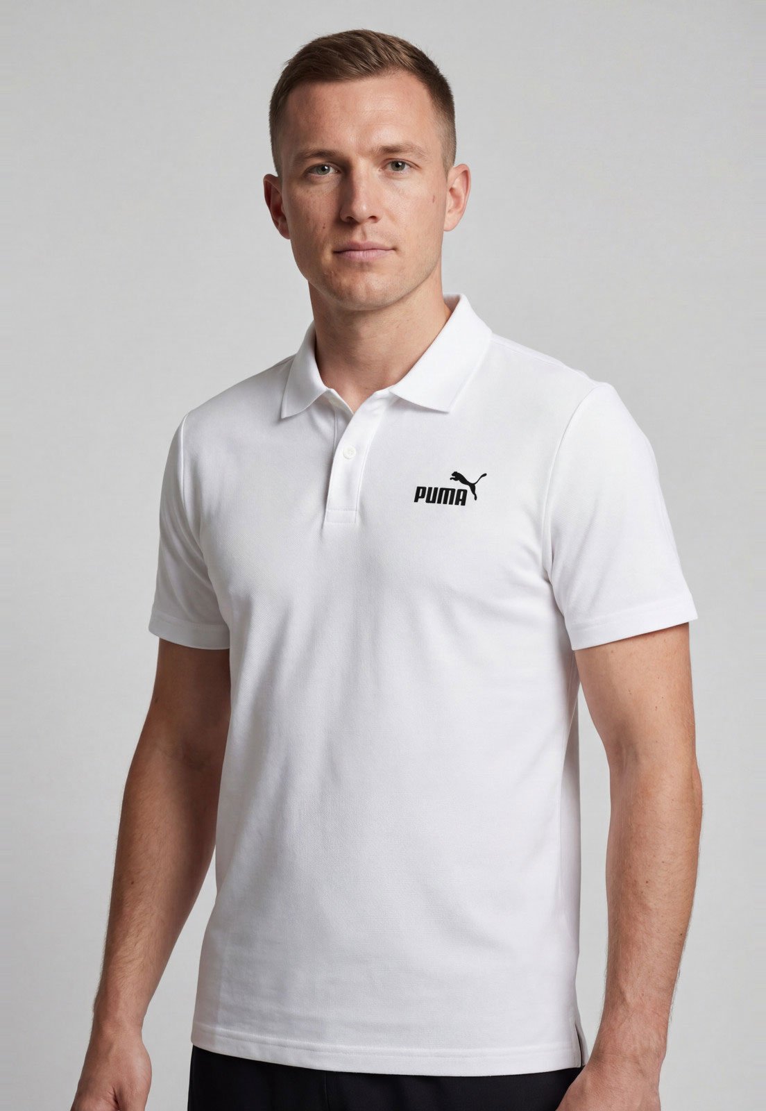 Polo Masculina Puma ESS No 1 Logo Branca