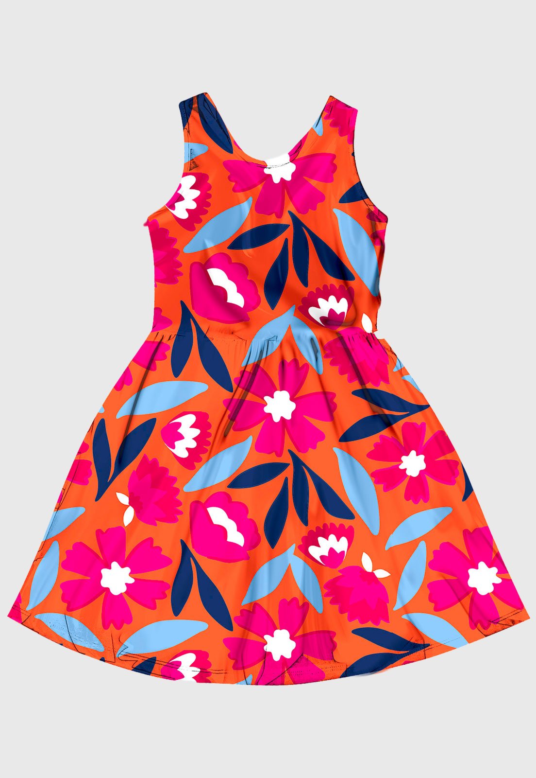 Infantil - Vestido Kyly Estampado Laranja