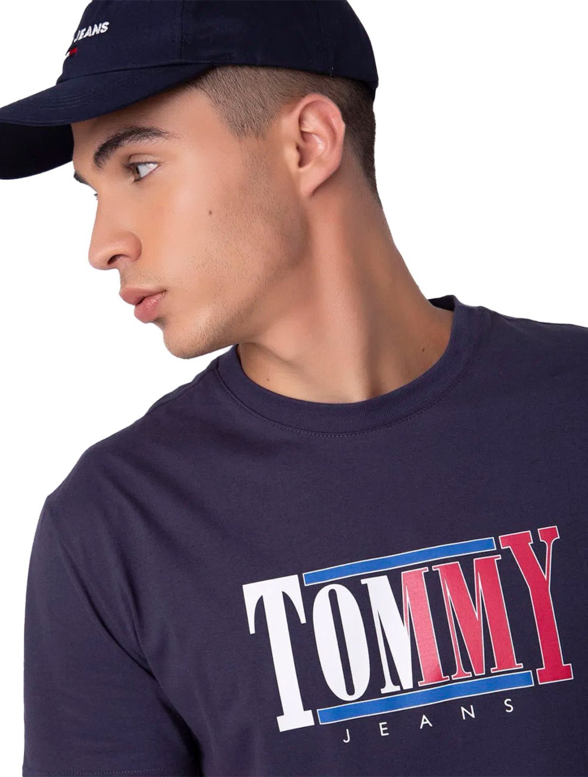 Vista 3 Camiseta Tommy Jeans Masculina RWB Centered Logo azul marinho Tommy Jeans azul marinho