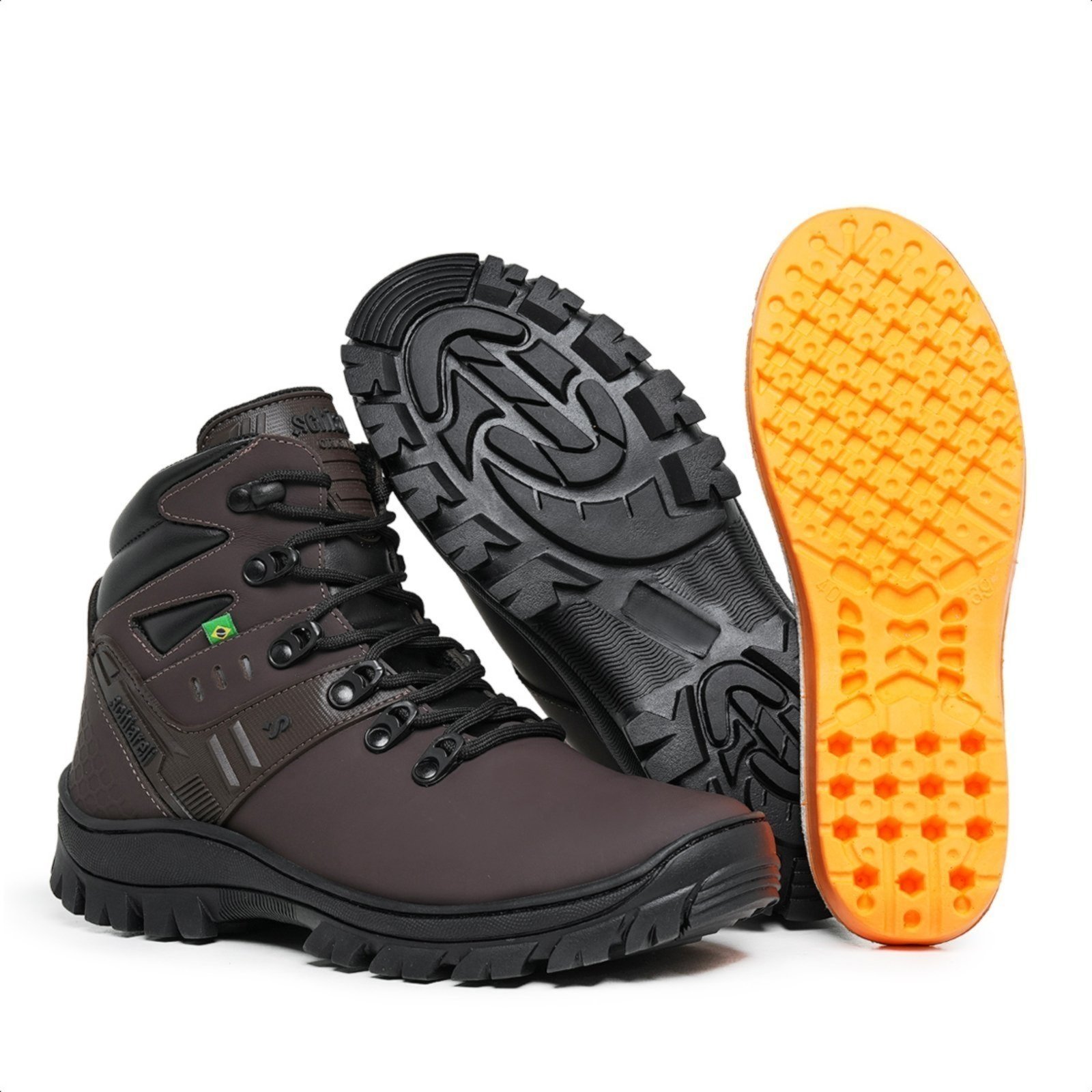 Bota Coturno Masculino Bota Cano Curto Adventure Trilha Marrom 710
