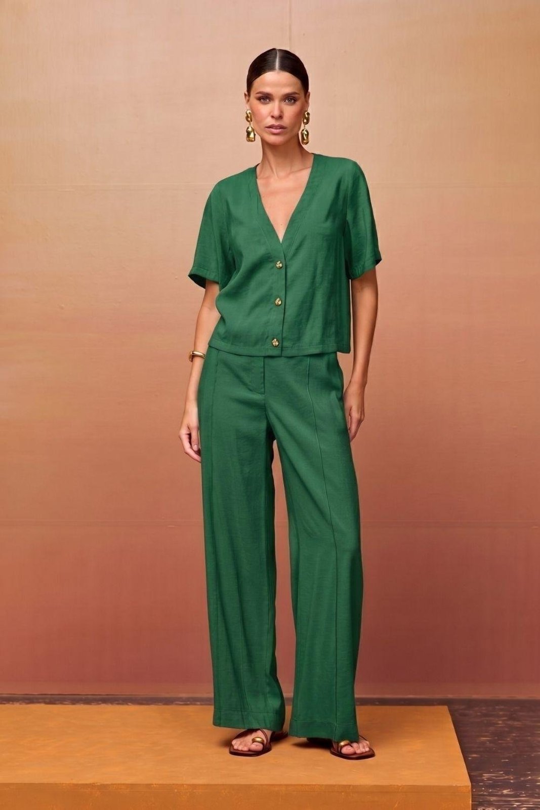 Calça Básica Carlota Costa Verde