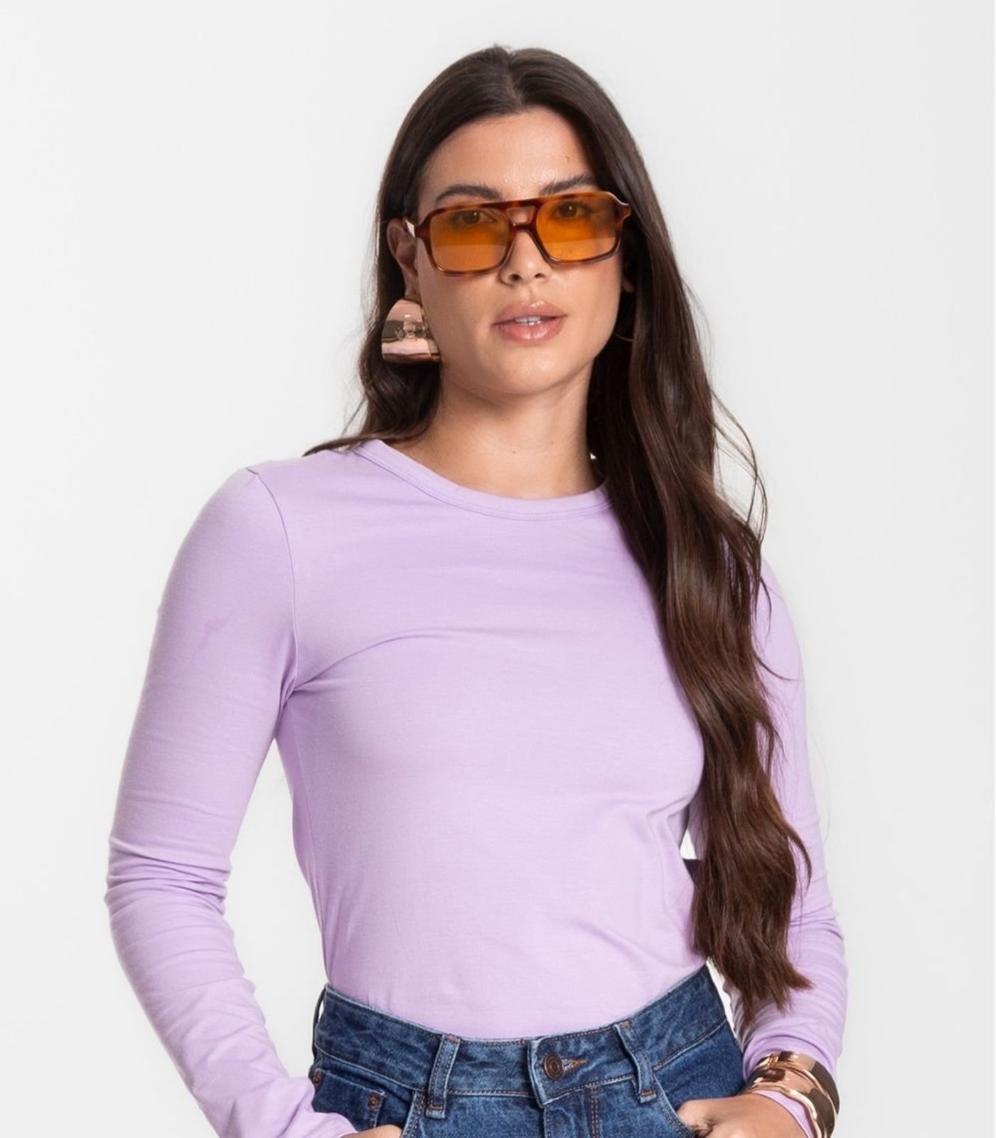 Vista 3 Blusa Manga Longa Básica Select verde Select verde