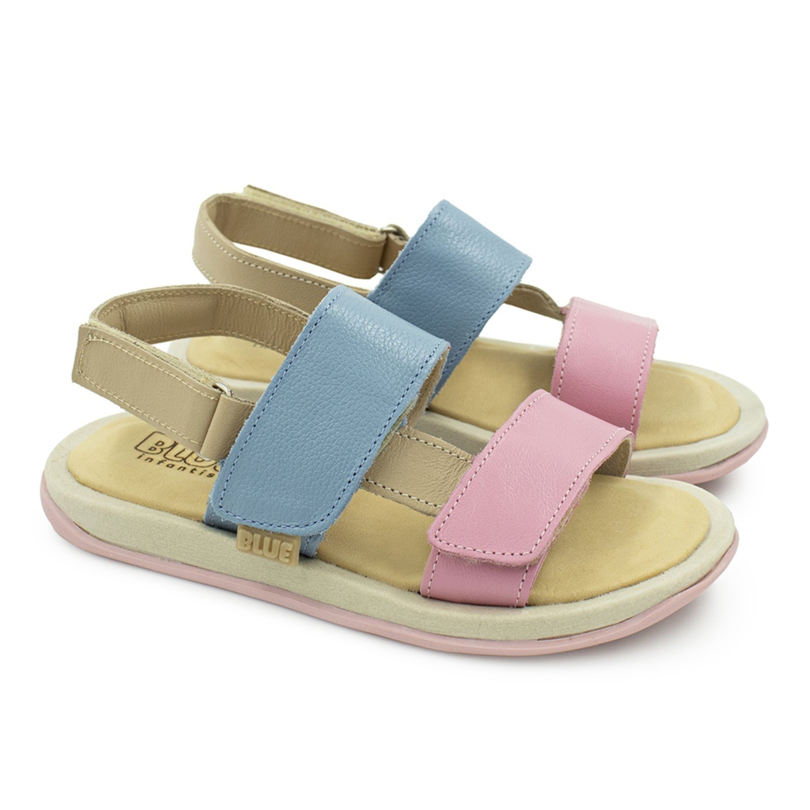 Vista 2 Infantil - Sandalia Menina Blue Paty Couro Denim Blue Infantis azul blue