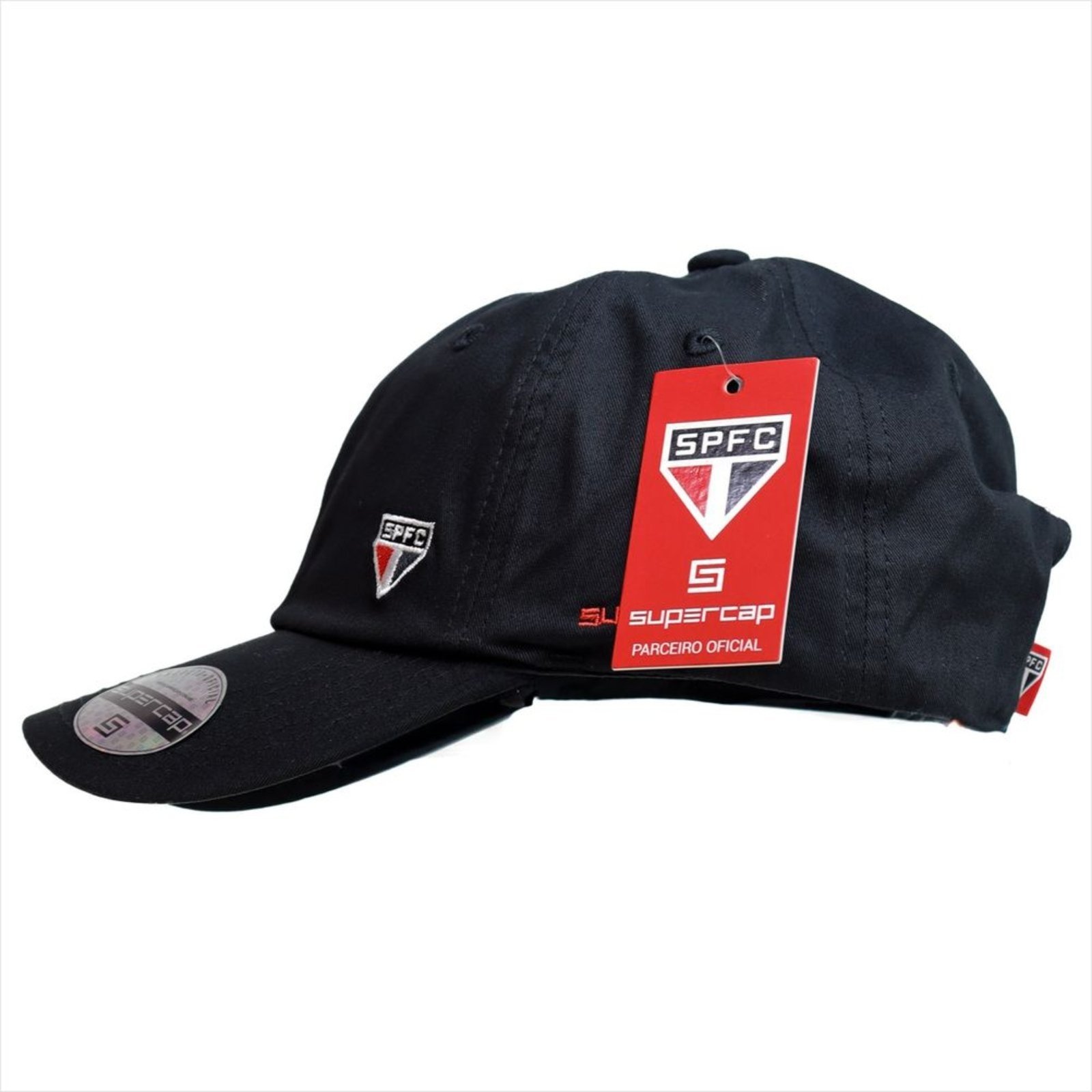 Vista 3 Boné SuperCap São Paulo Bordado Aba Curva Ajustável Supercap preto