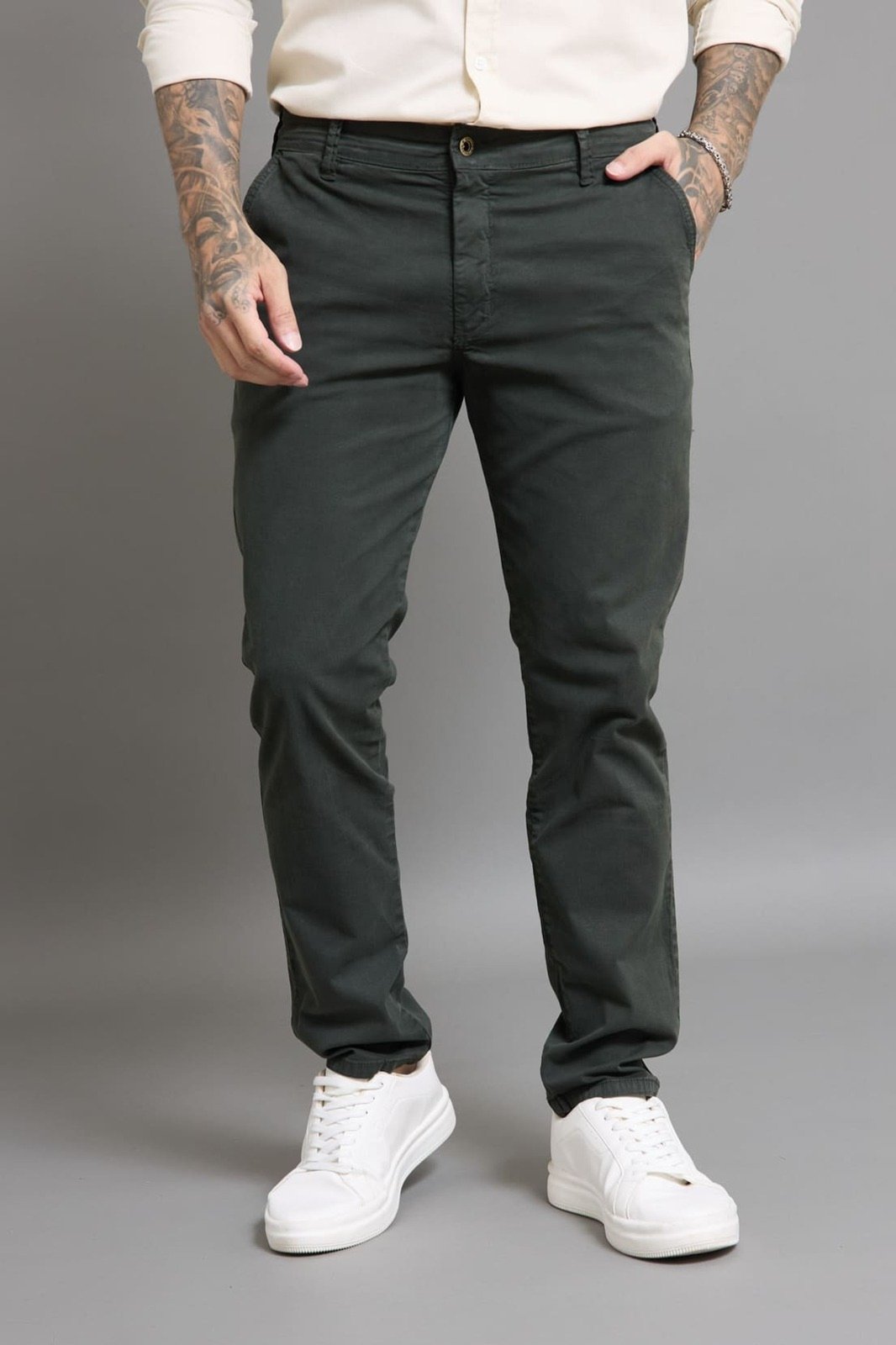 Calça Sarja Sport Fino Masculina Casual Color Dialogo Jeans Verde