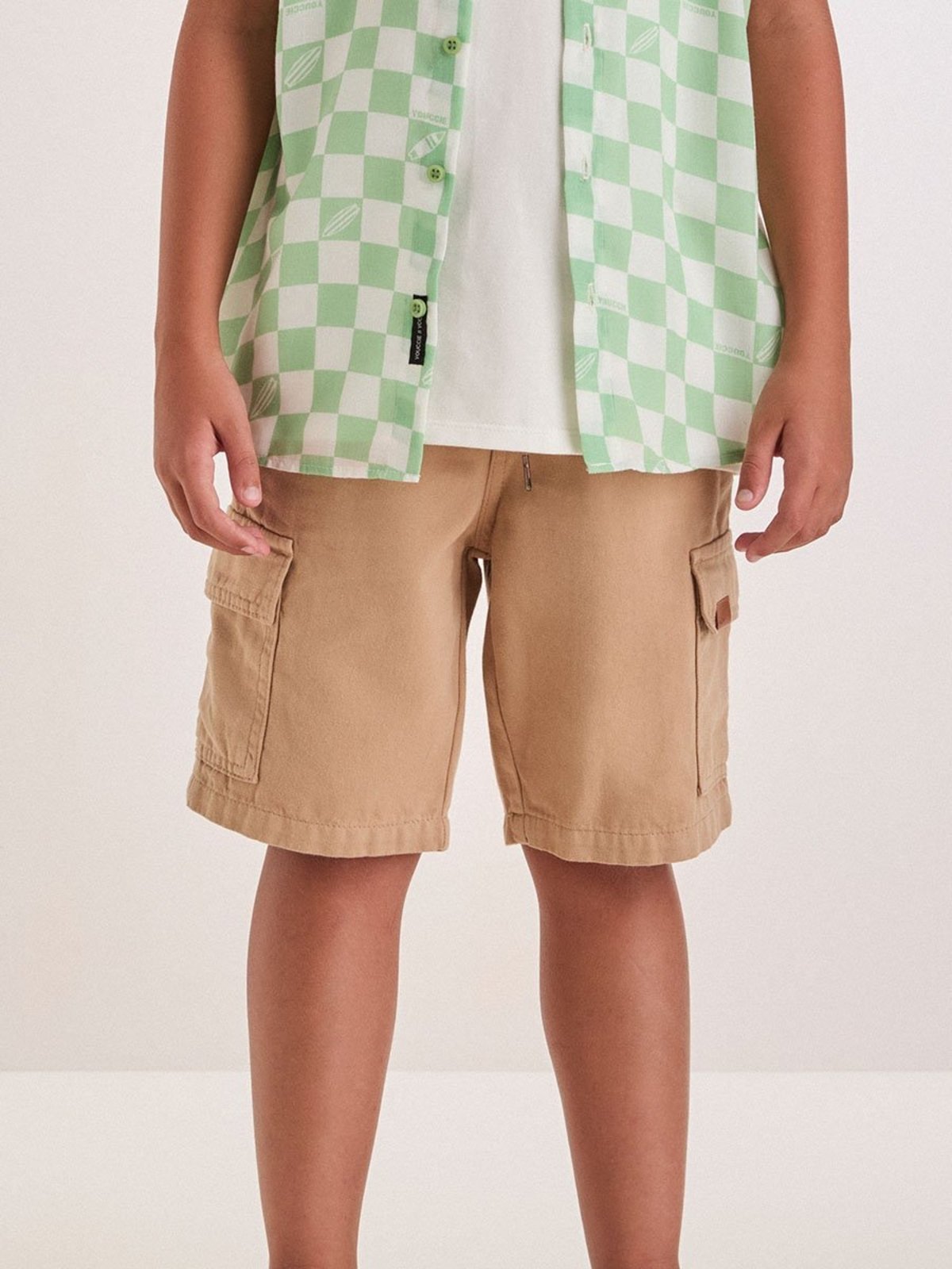 Infantil - Bermuda de Sarja com Bolso Cargo