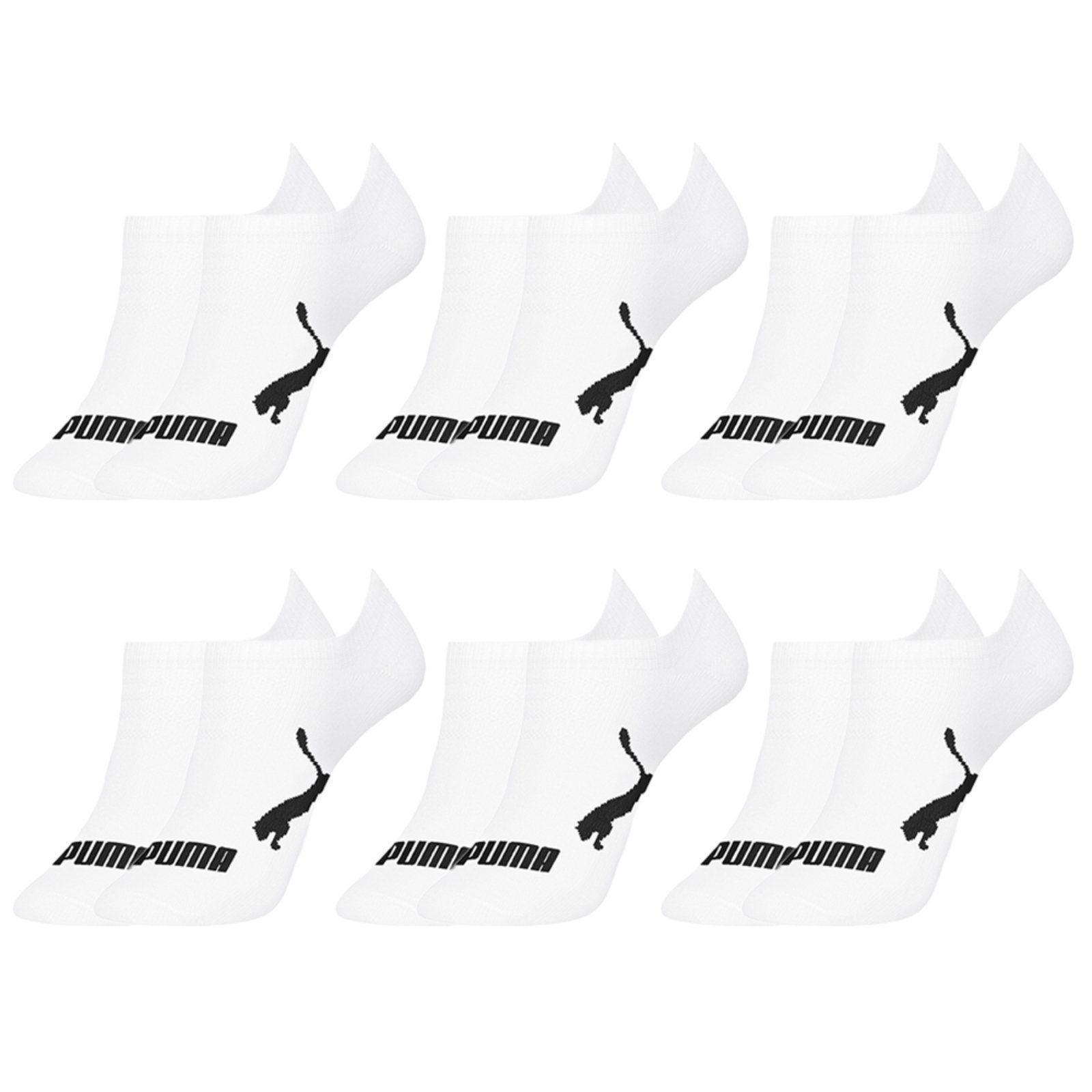 Kit 6 Meias Sapatilha Algodão Masculina Puma Branco