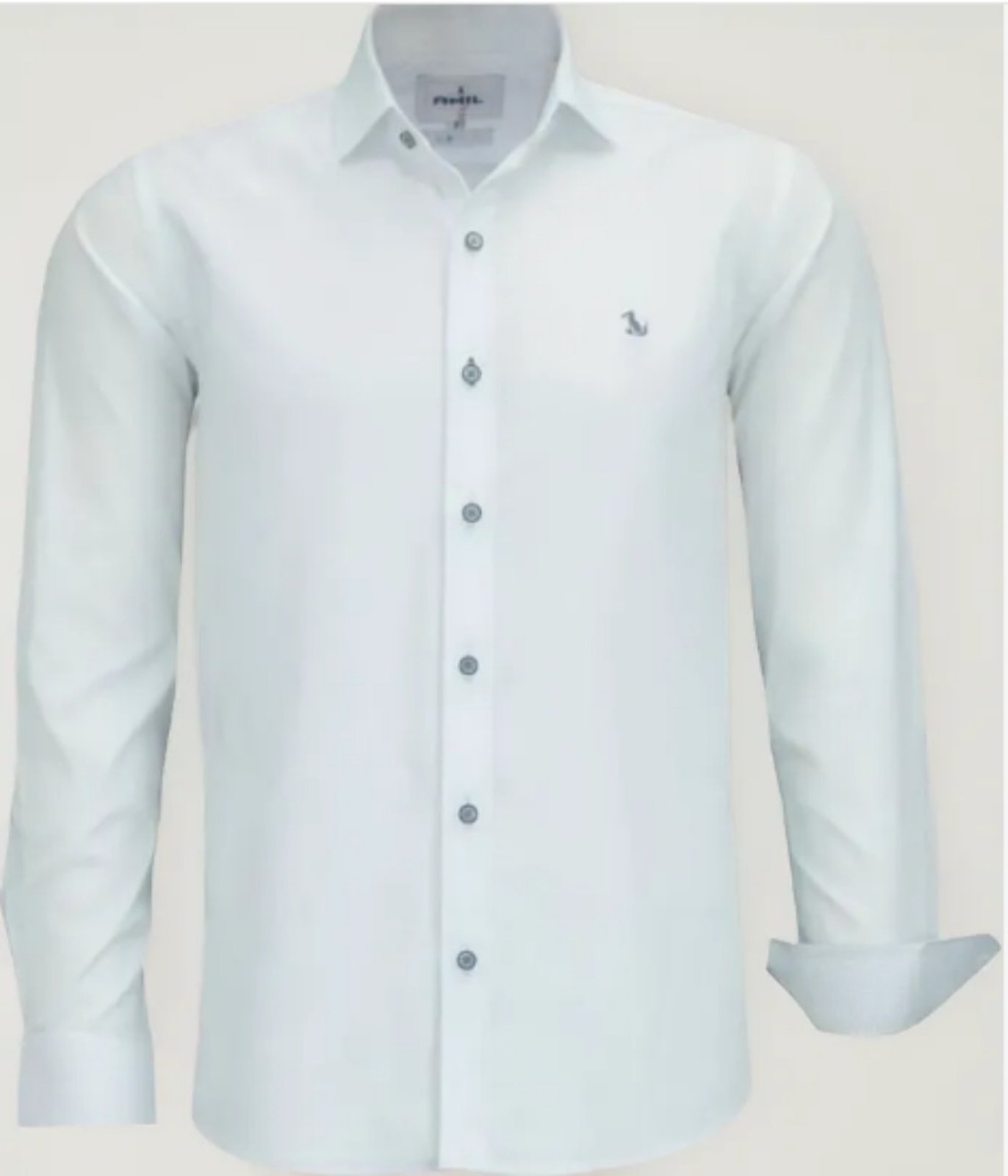 Camisa Social Amil Slim Looney Algodão Fio60 Macia Manga Longa Luxo Branco