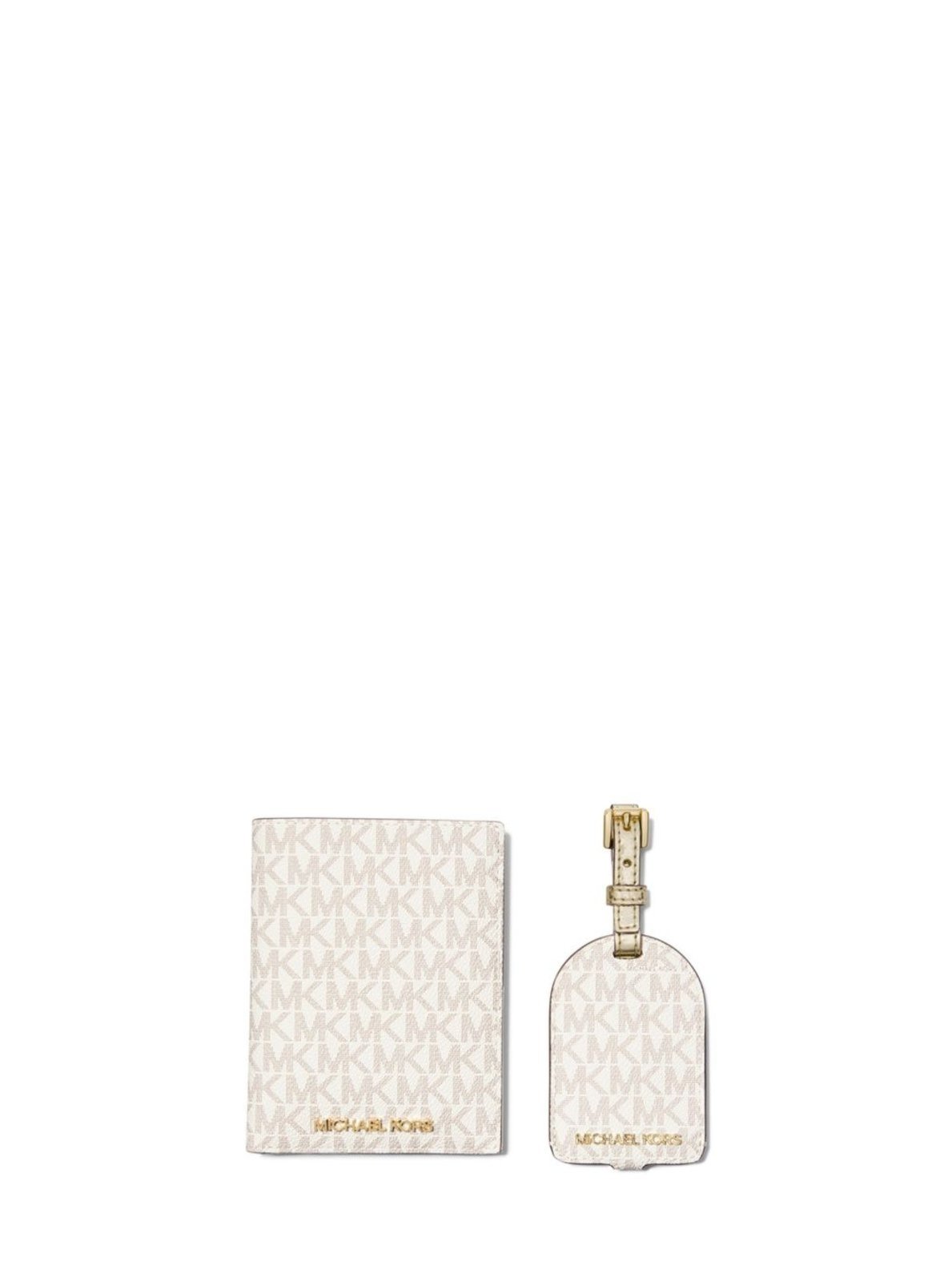 Vista 2 Porta Passaporte + Tag Gift Logo 35H3ggzn9b795 Michael Kors branco Michael Kors branco