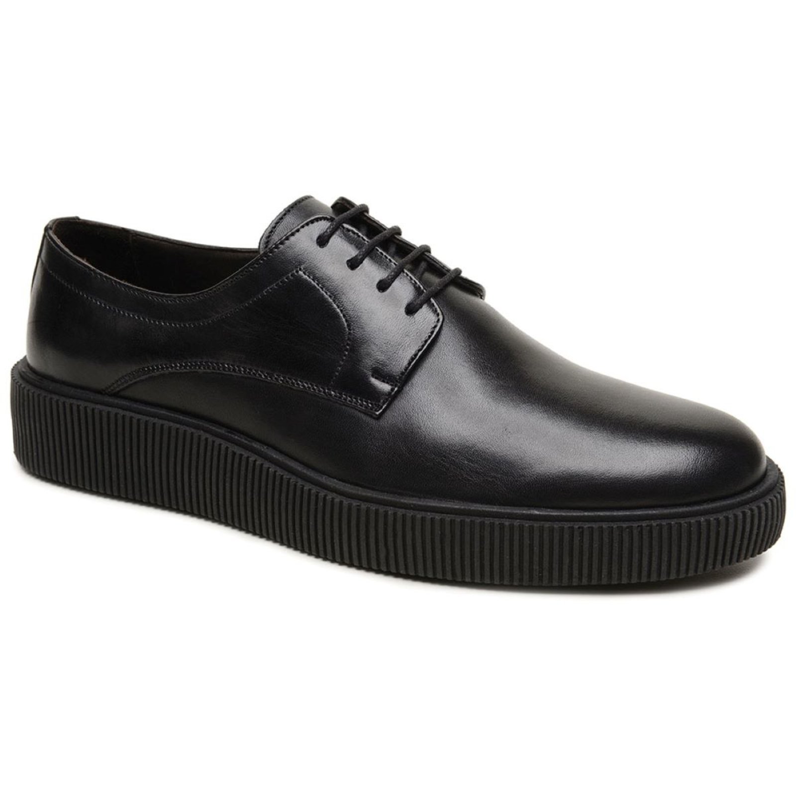 Sapato Masculino A. Andrade Social Em Couro Casual Amarrar Liso Confortável Macio Elegante Preto