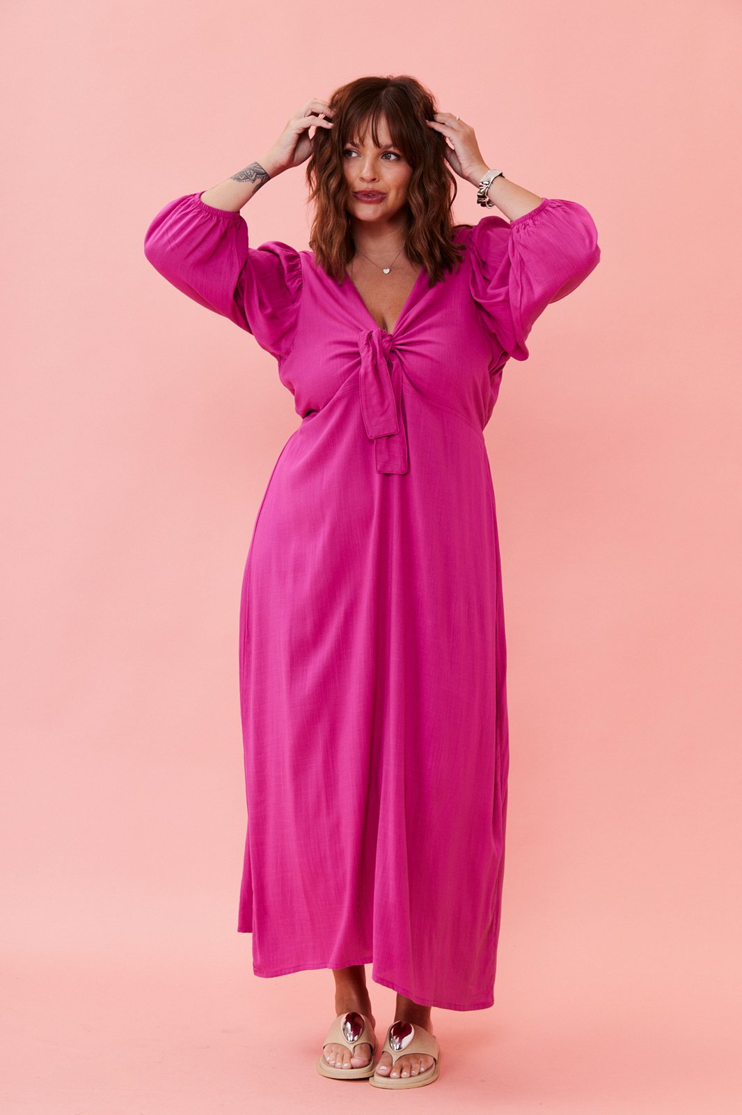 Vestido In Love Midi Paula Pink