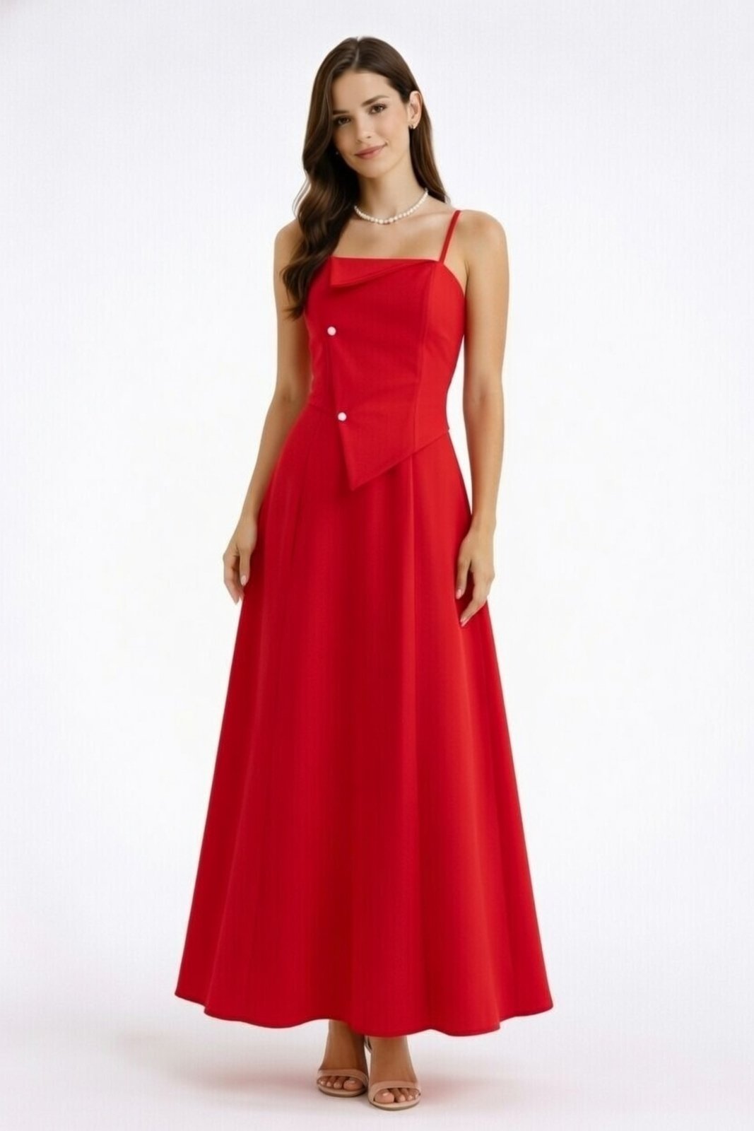 Vestido Longo D Bell Outlet Fashion Alcinha Transpassado Vermelho