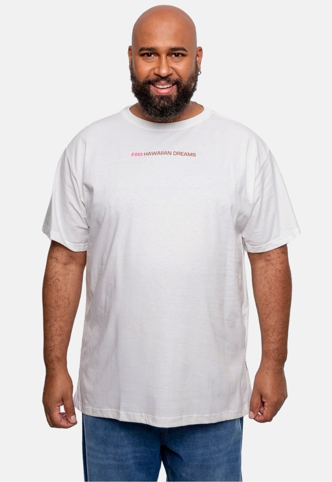 Camiseta HD Estampada Plus Size Branca