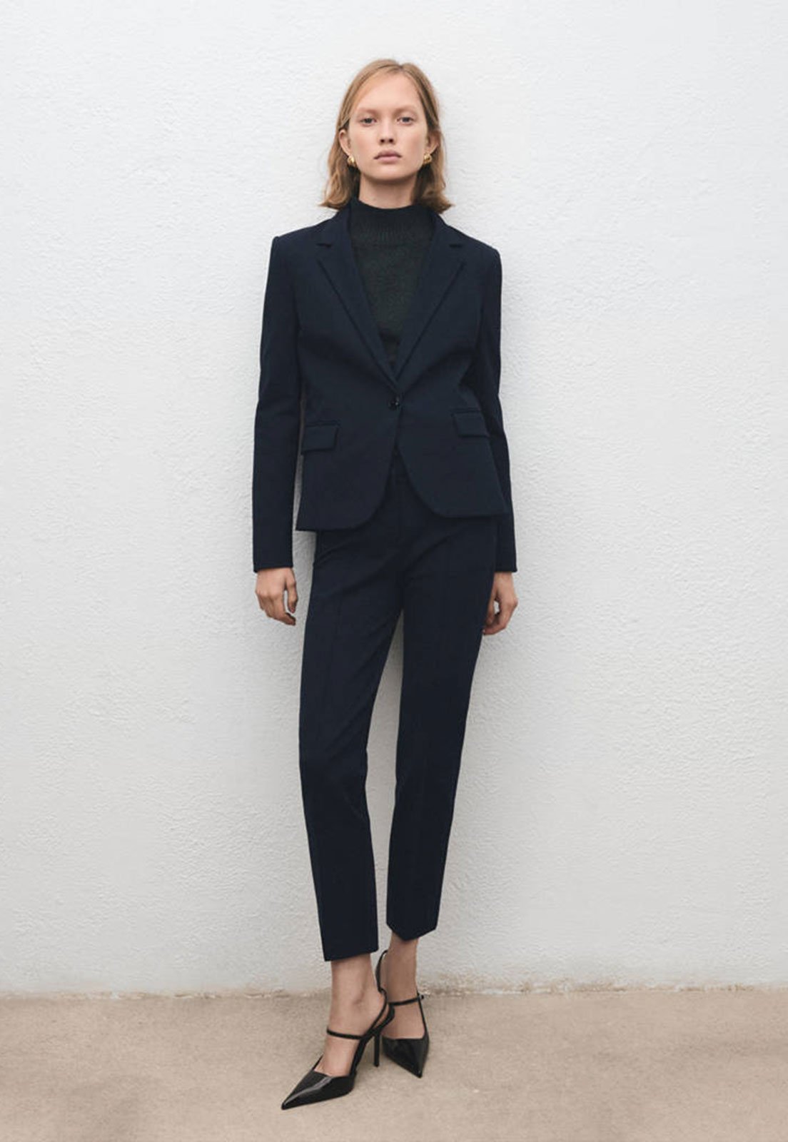 Blazer Feminino Mango Paloma Azul Escuro