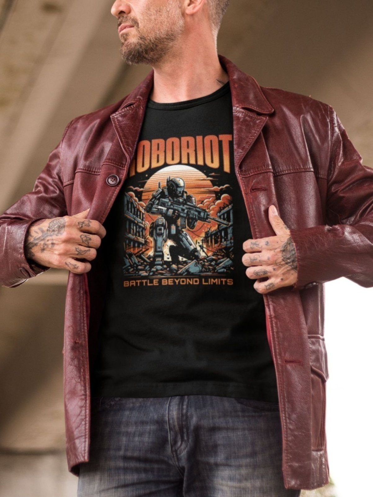Vista 3 Camiseta Básica Masculina GuGi Roboriot Scifi Revolução Das Maquinas Exterminador Do Futuro branco Gugi branco