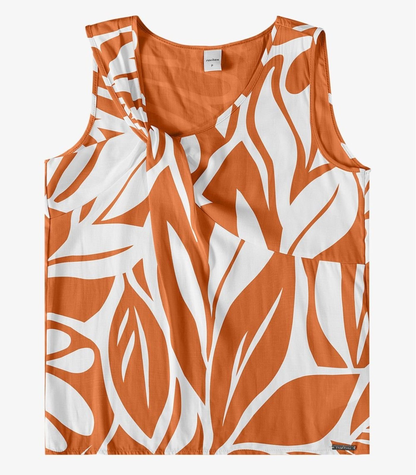 Regata Feminina Estampada Viscose Rovitex Laranja