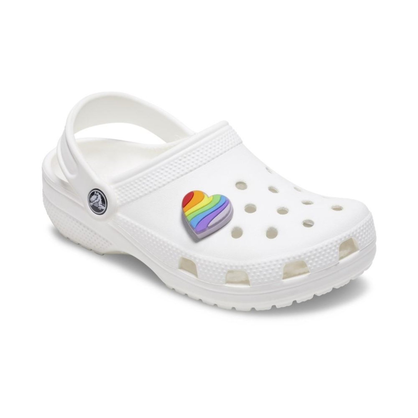 Vista 3 Infantil - Jibbitz™ Coração Arco-Íris Orgulho Crocs branco