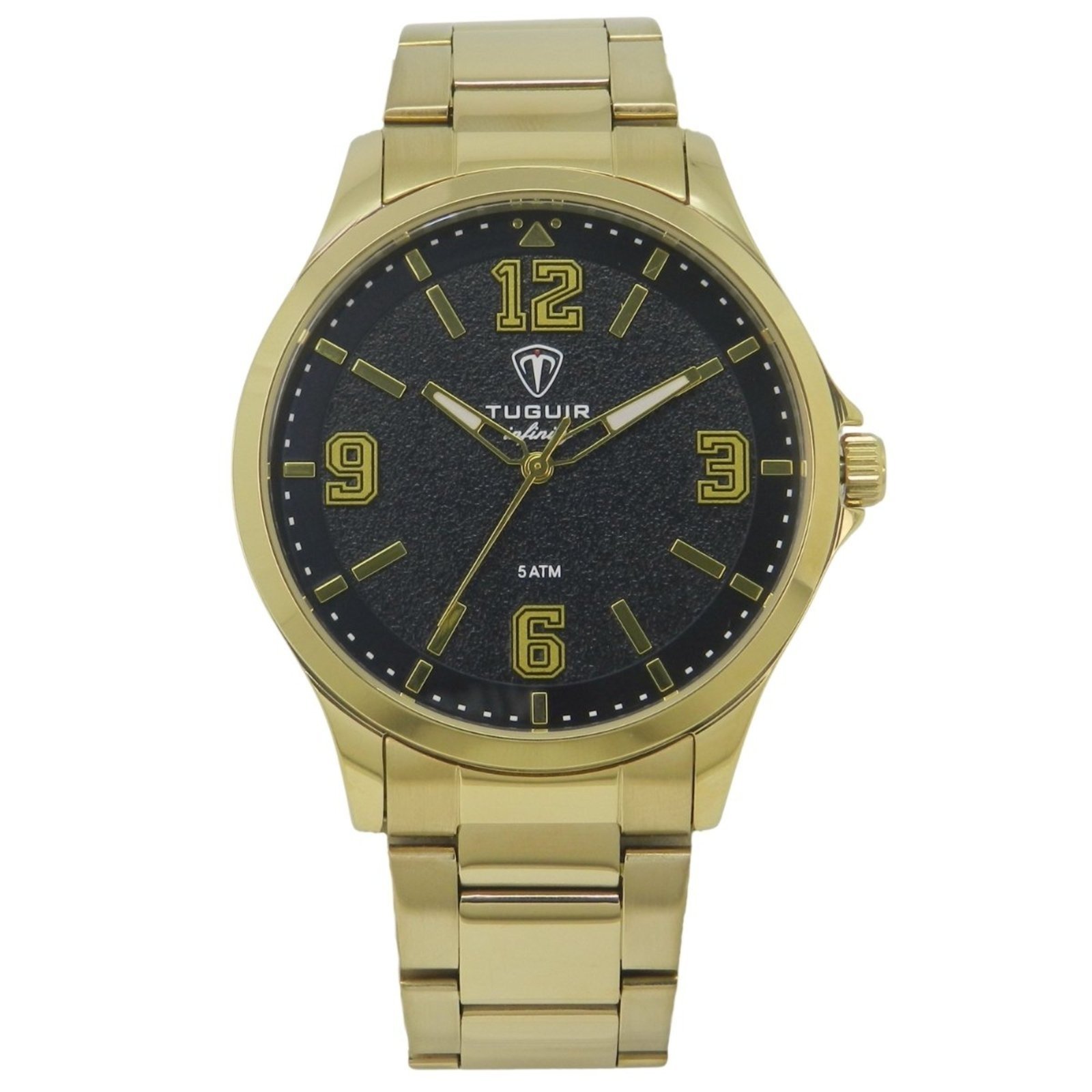 Relógio Masculino de Aço Tuguir Analógico Infinity TGI37239 Dourado e Preto