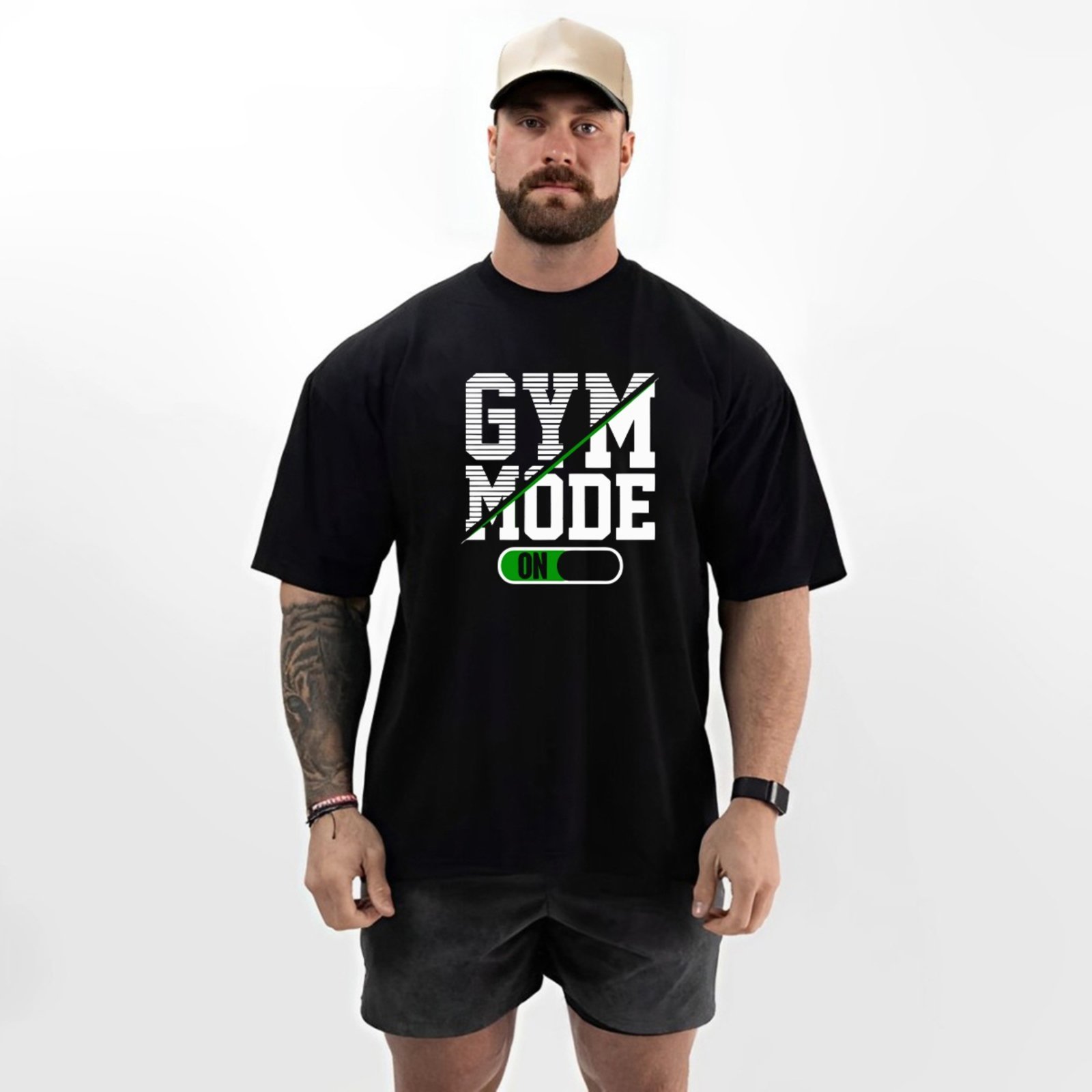 Camiseta Oversized Over Masculina Algodão Academia Preto