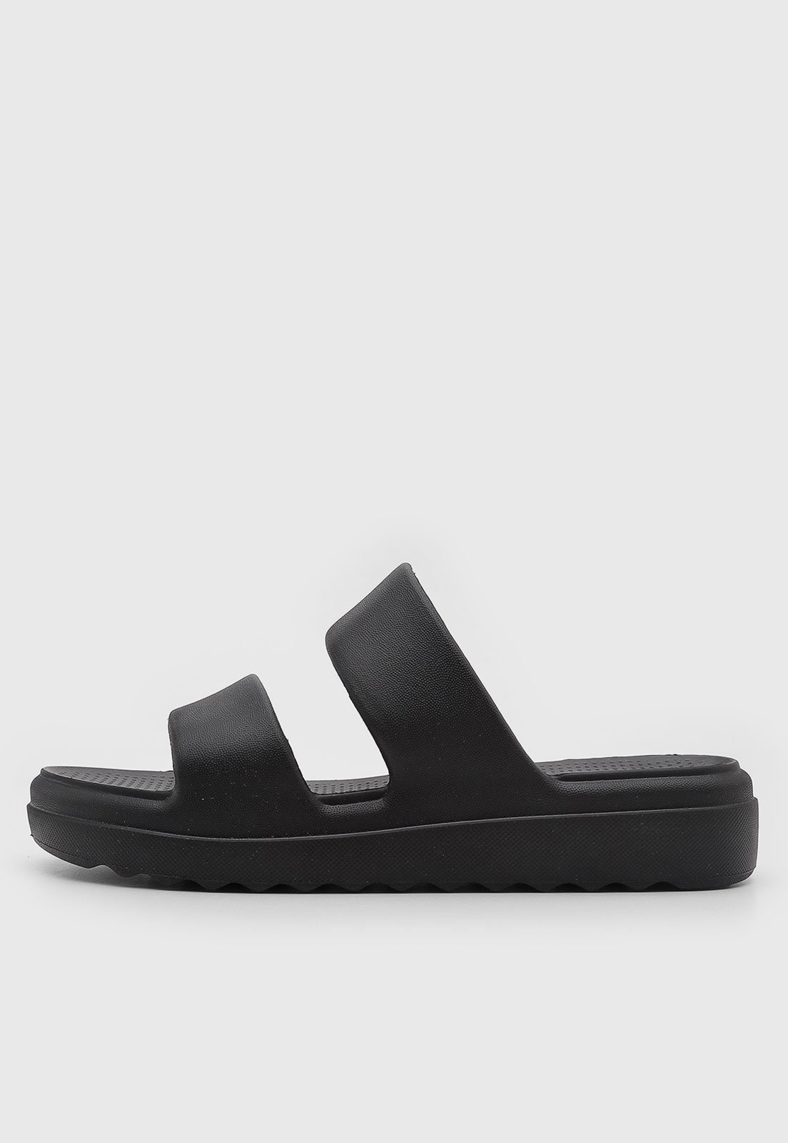Rasteira Slide Feminina Usaflex Tiras Largas Preta