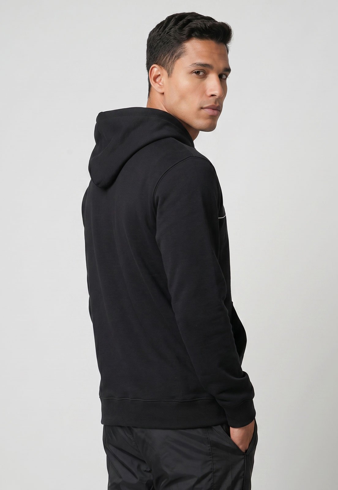 Blusa de Moletom Masculina Quiksilver Capuz Preta