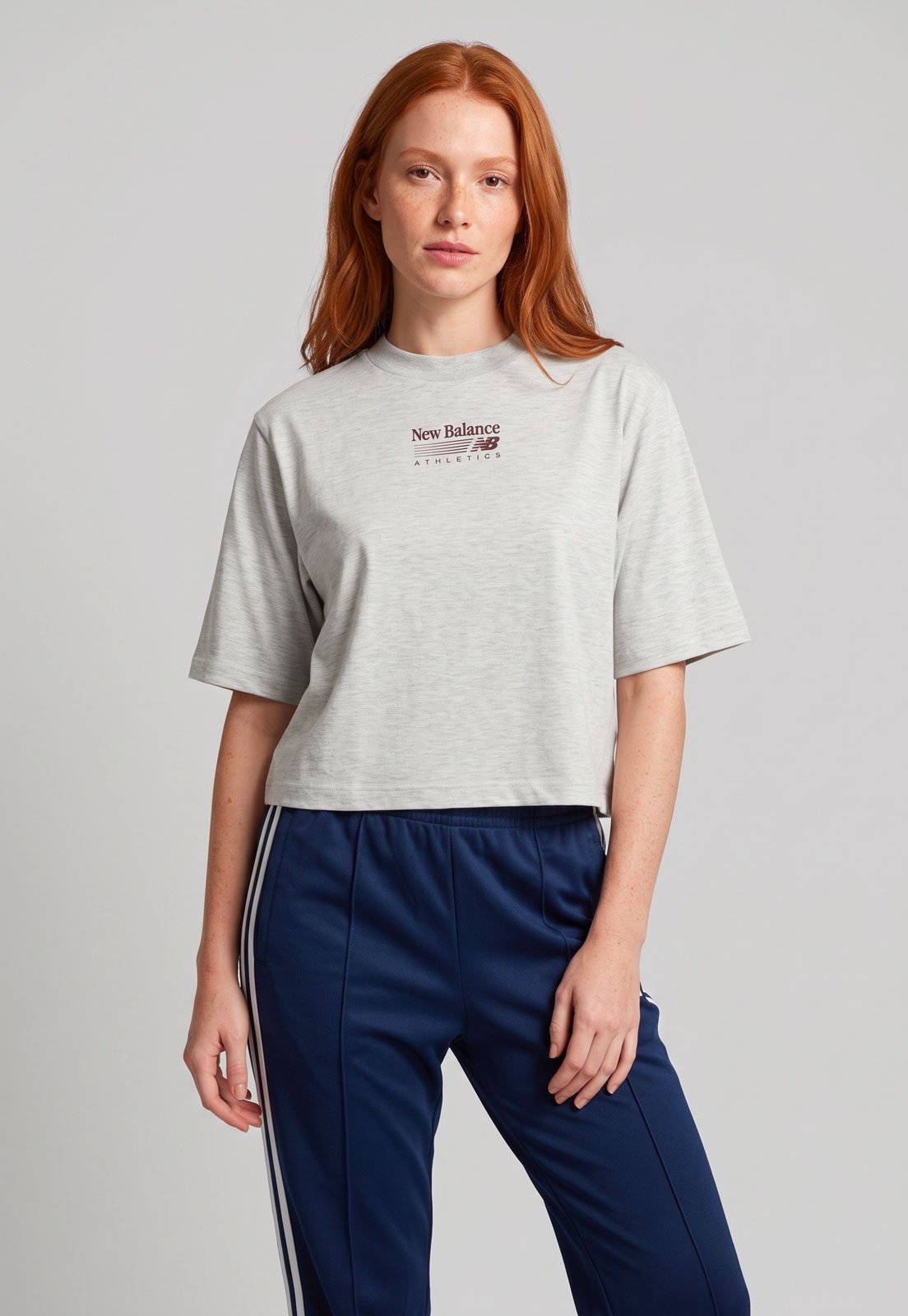 Blusa Feminina New Balance Cropped Cinza