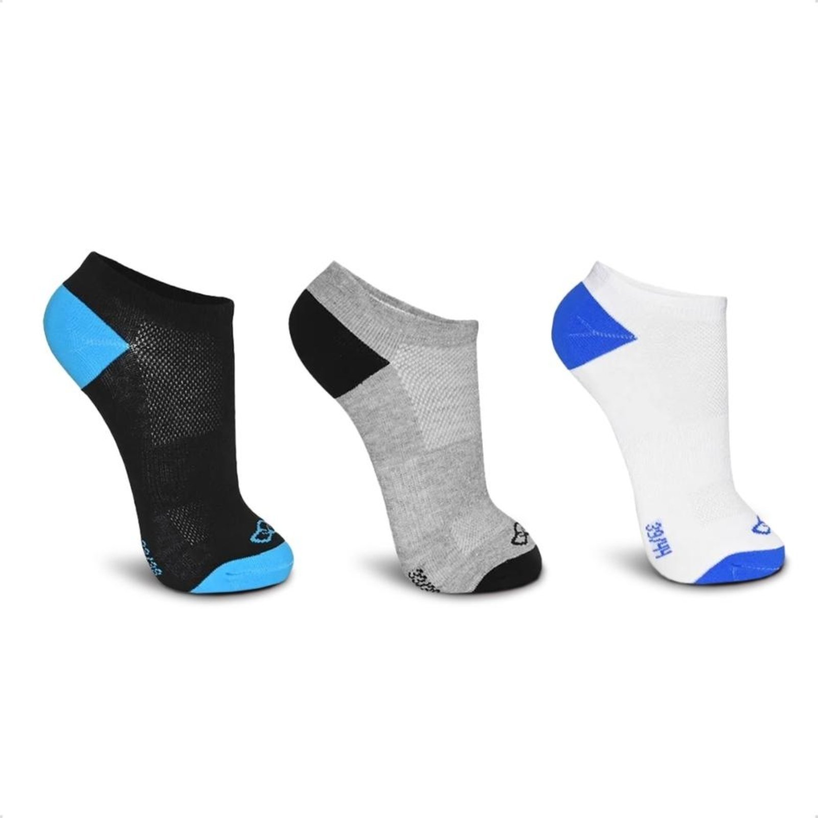 Meia Cano Curto Olympikus Masculina Treino 3 Pares Multicolorido