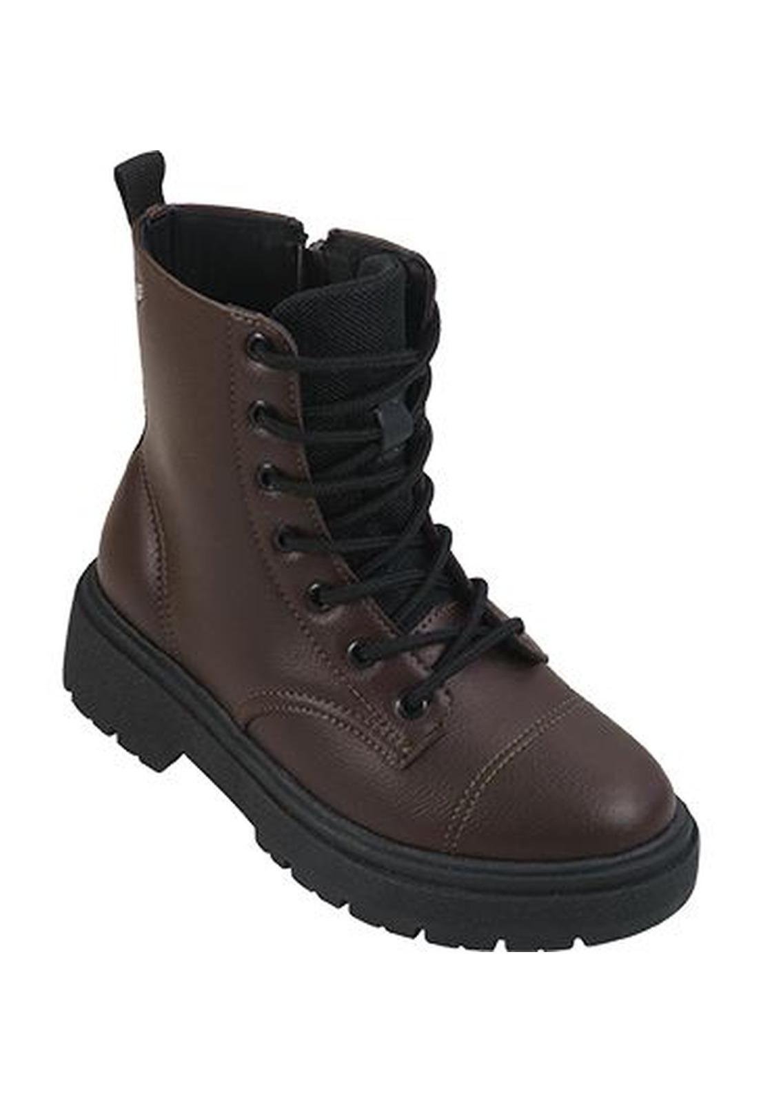 Infantil - Bota Coturno Feminina Pampili Duda Marrom 28 Marrom