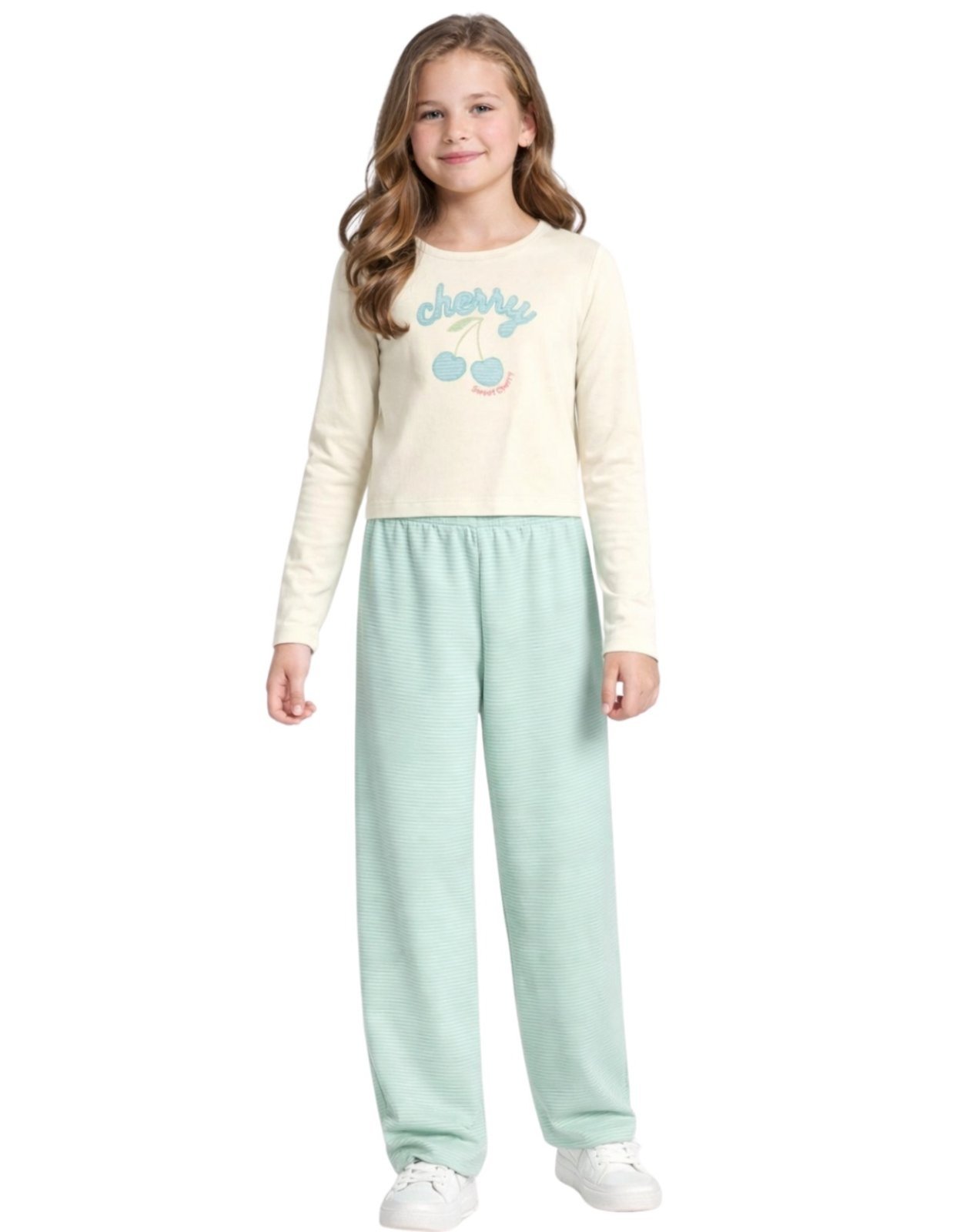 Infantil - Conjunto Blusa Moletom e Calça Brandili Escrita Off White