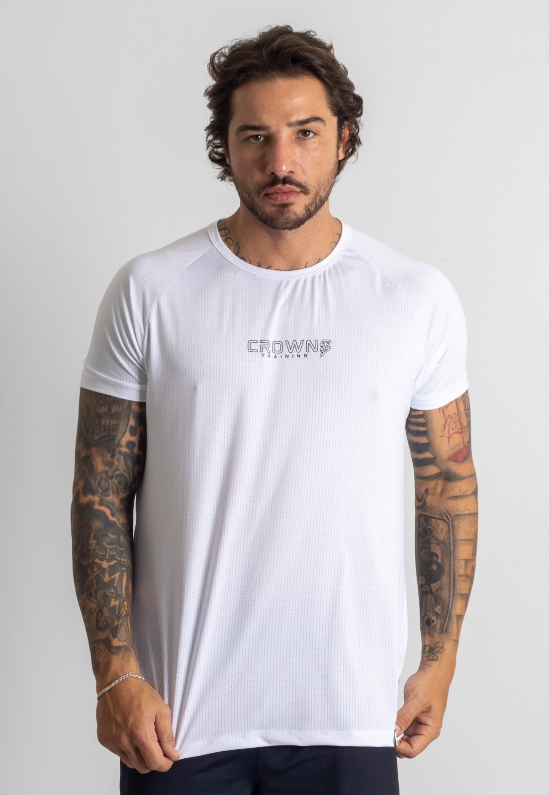 Camiseta Crown Training Dry Fit Ice Tecido Furadinho Proteção UV