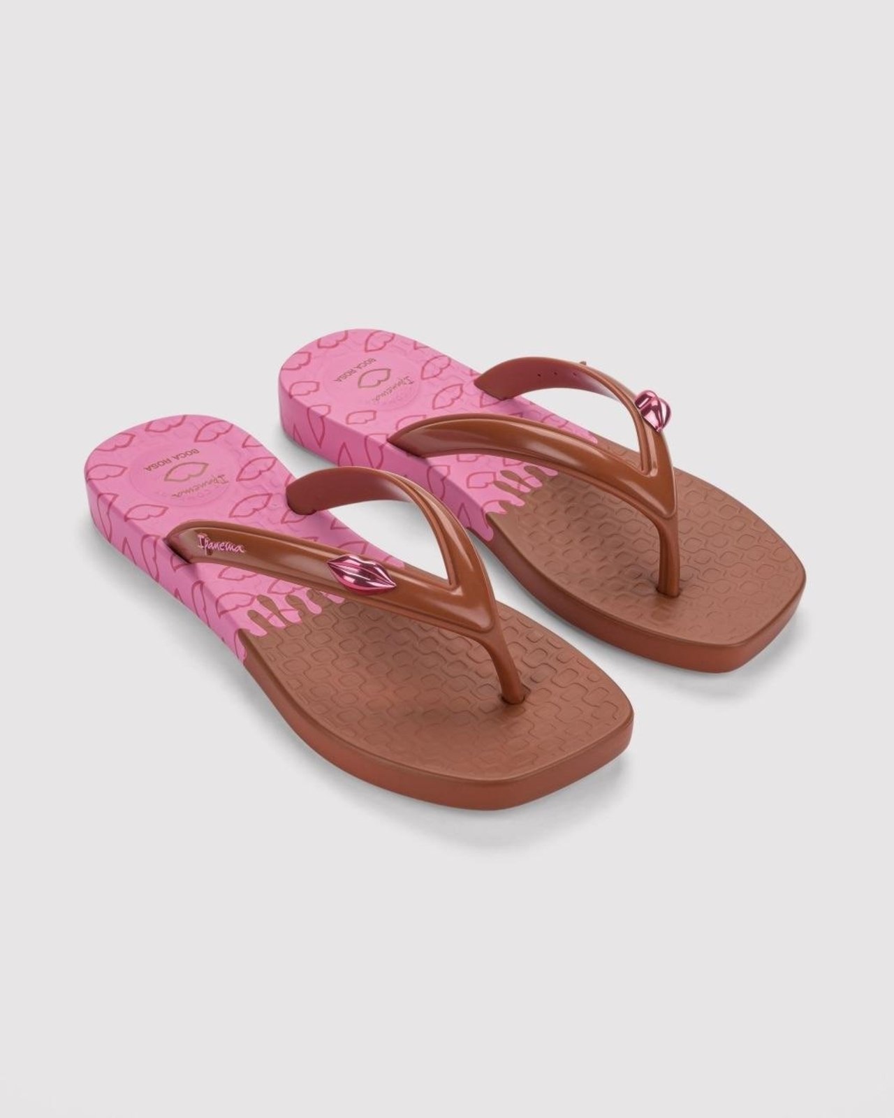 Chinelo Feminino Ipanema Print Boca Rosa Rosa