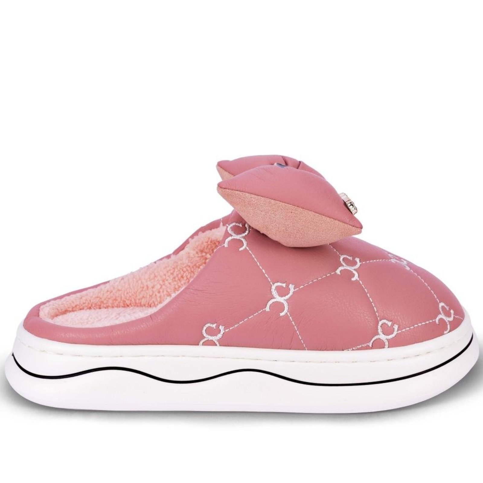 Infantil - Pantufa Feminina Forrada com Laço Zariff 803339 Rosa Incolor