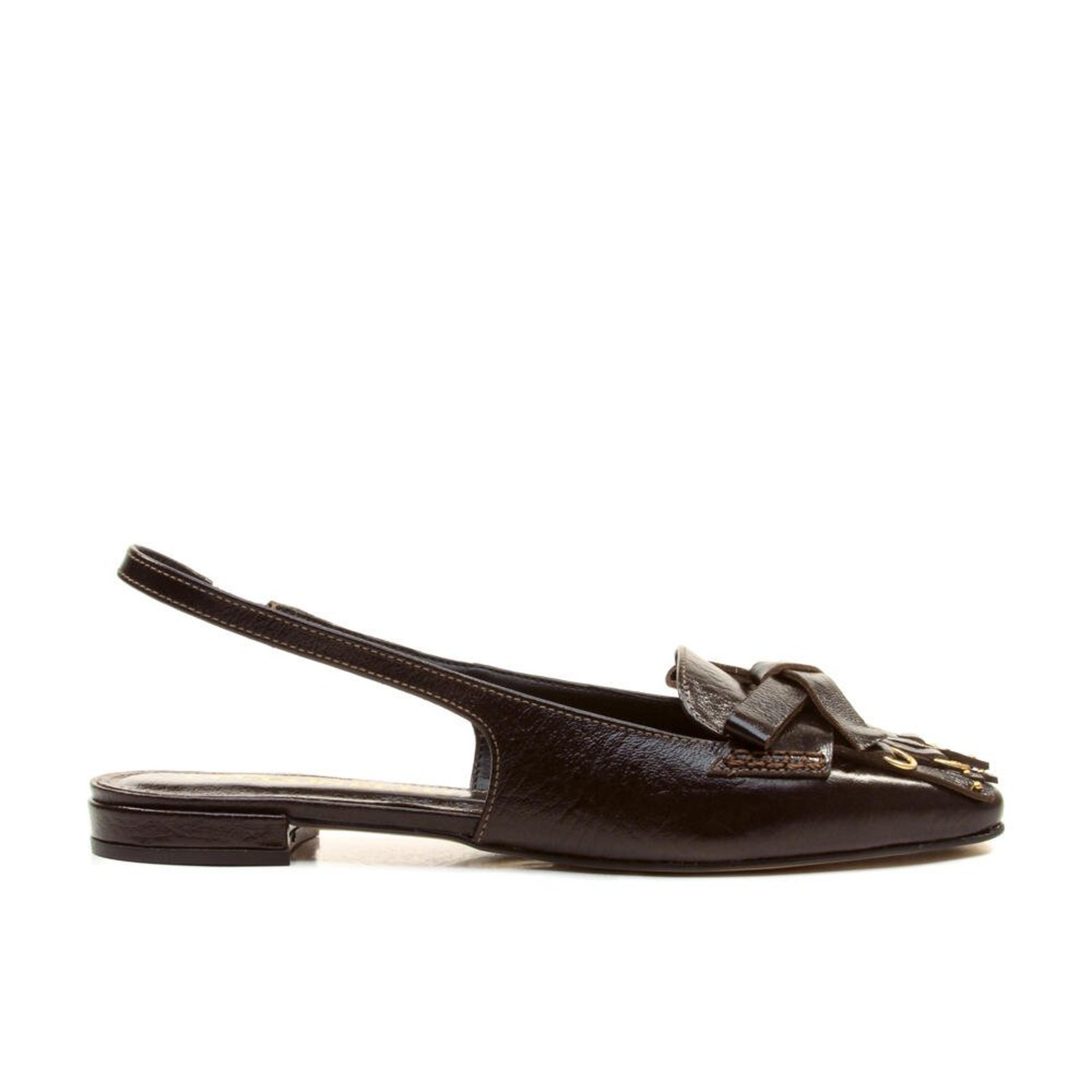 Sapatilha Slingback Couro Marrom Cecconello 2945002-3